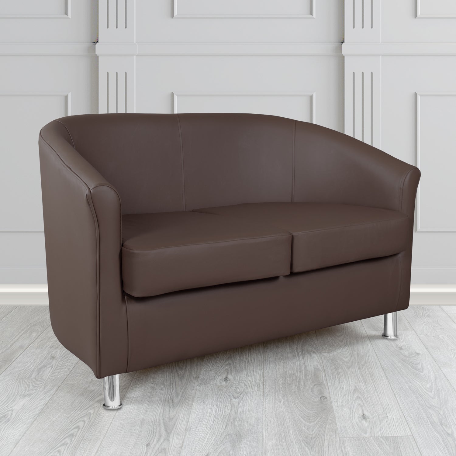 Como 2 Seater Tub Sofa in Crest Leather Vele Crib 5 Genuine Leather