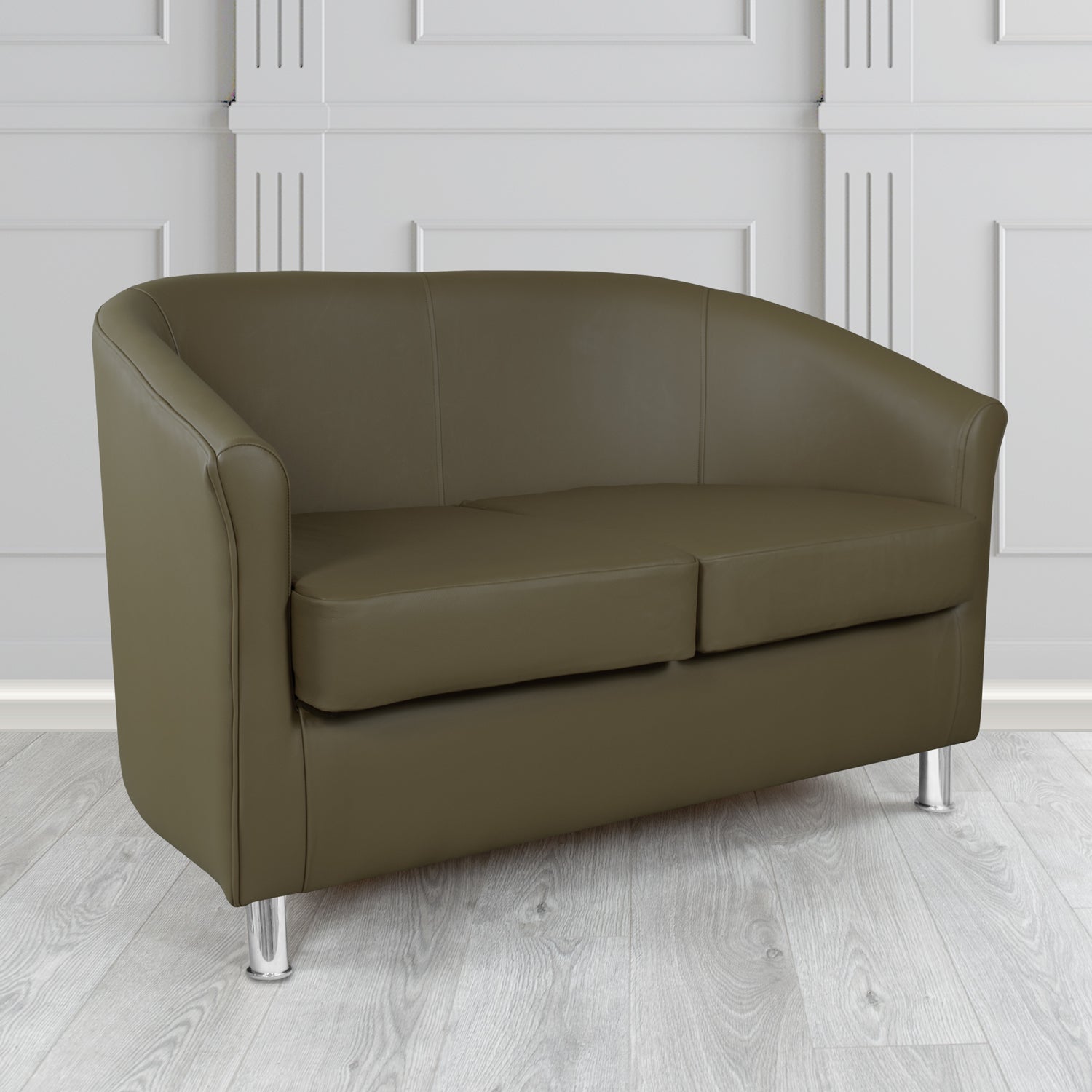 Como 2 Seater Tub Sofa in Crest Leather Vele Crib 5 Genuine Leather