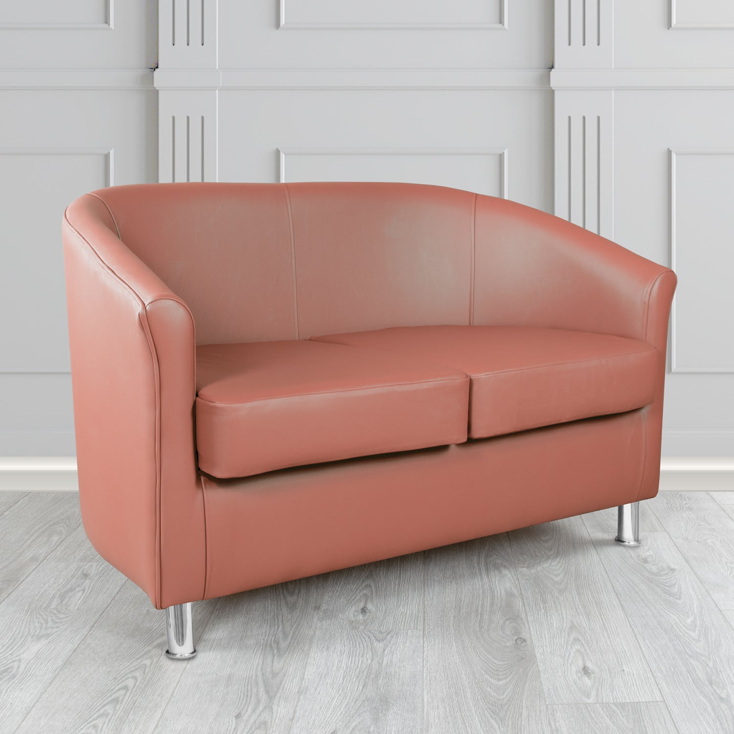 Como 2 Seater Tub Sofa in Crest Leather Vele Crib 5 Genuine Leather