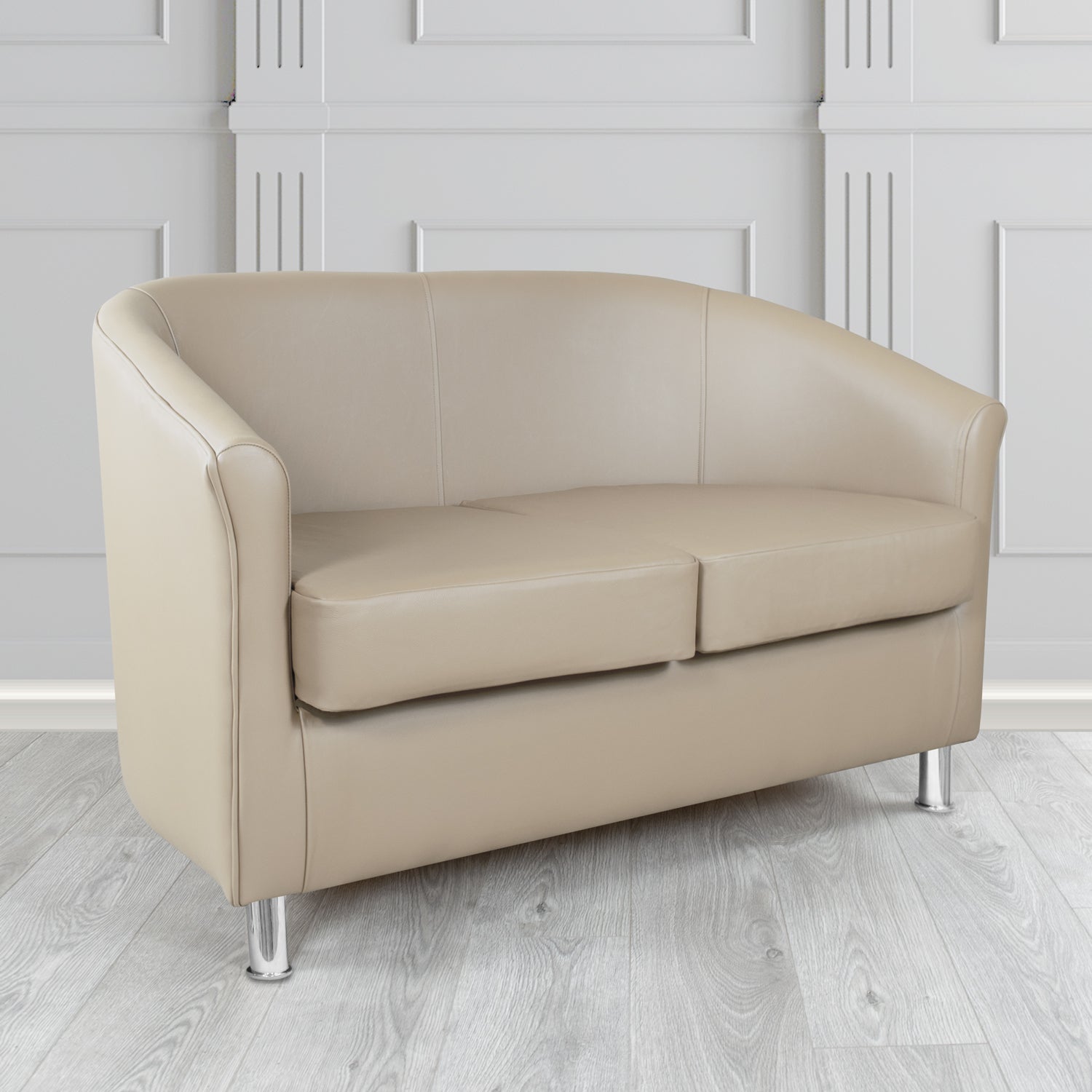 Como 2 Seater Tub Sofa in Crest Leather Vele Crib 5 Genuine Leather