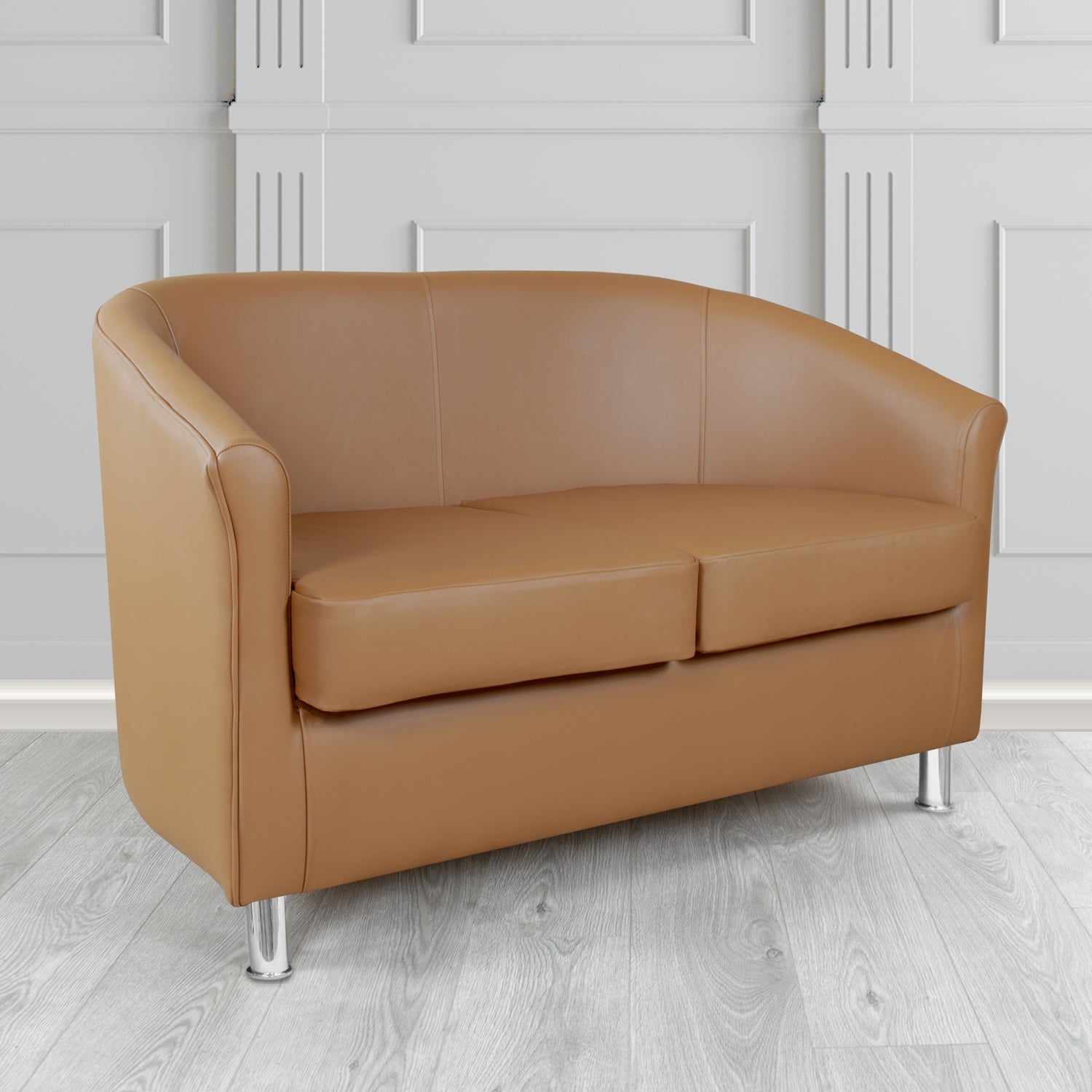 Como 2 Seater Tub Sofa in Crest Leather Vele Crib 5 Genuine Leather