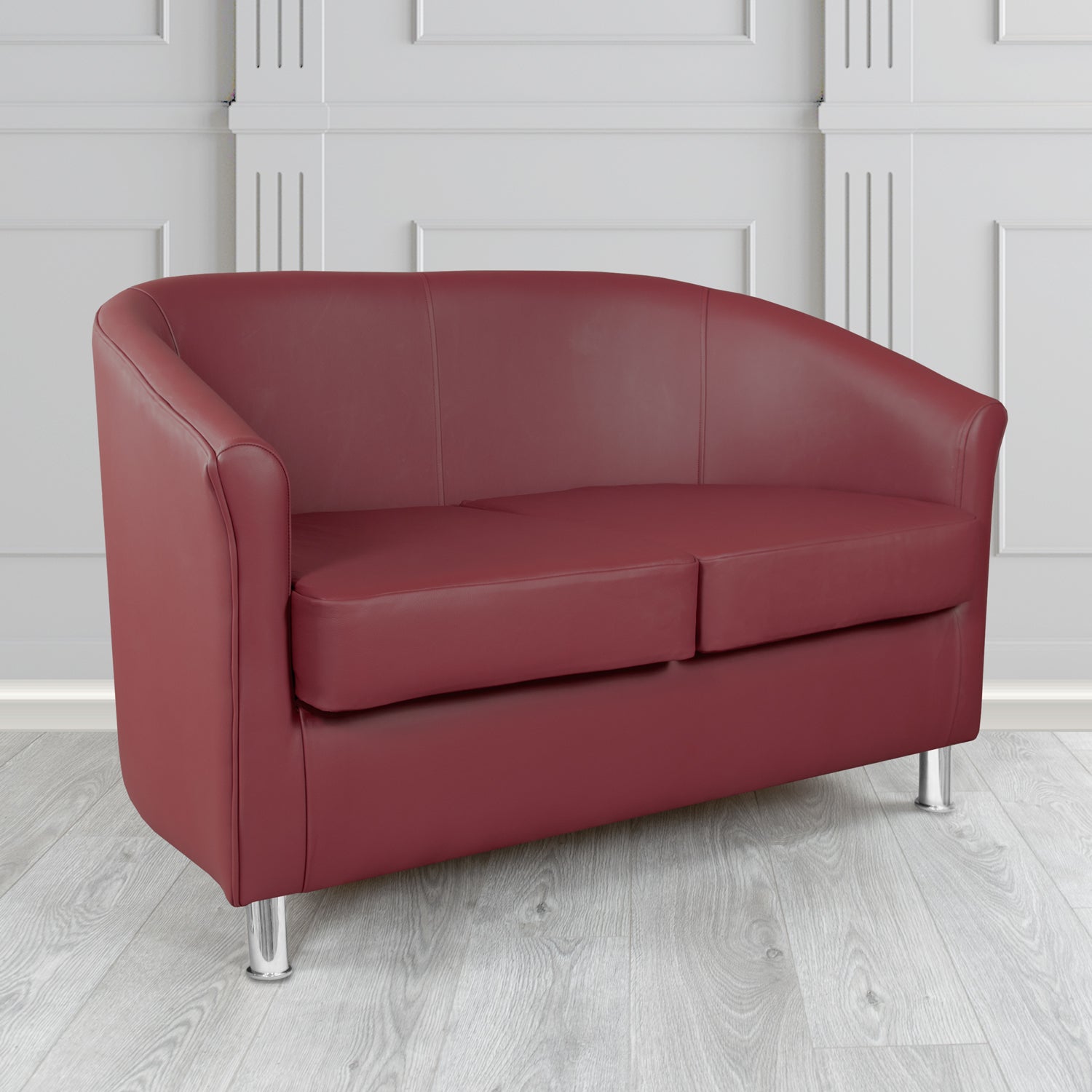 Como 2 Seater Tub Sofa in Crest Leather Vele Crib 5 Genuine Leather