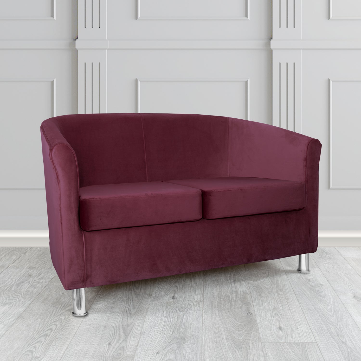 Como 2 Seater Tub Sofa in Warwick Plush Velvet Fabric