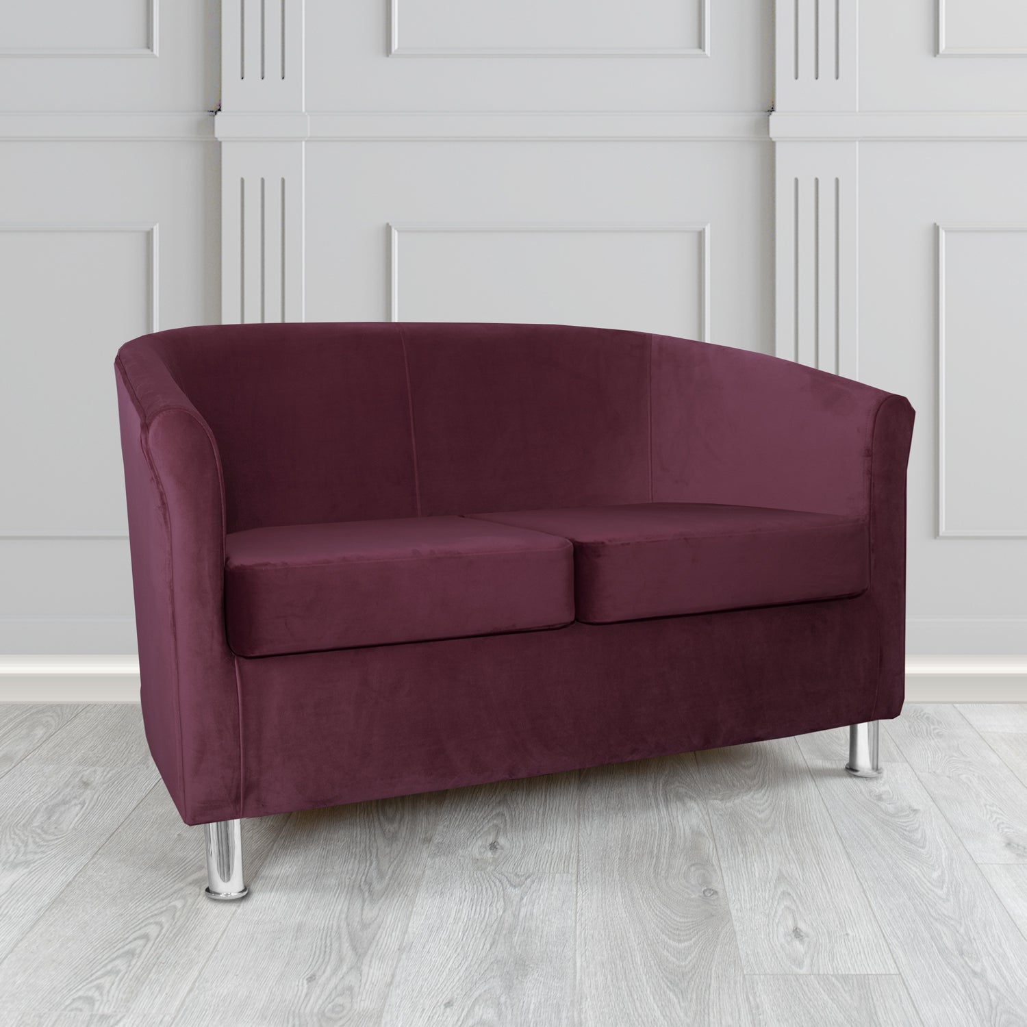 Como 2 Seater Tub Sofa in Warwick Plush Velvet Fabric