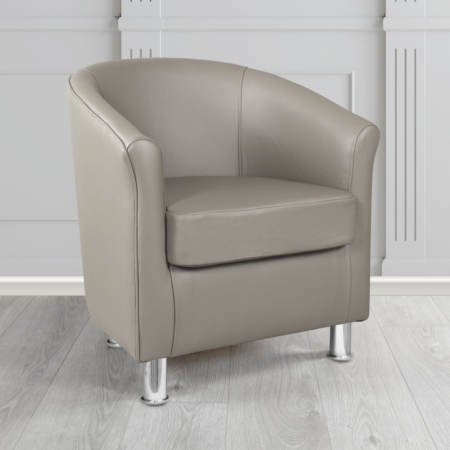 Como Tub Chair in Cristina Marrone Maximo Antimicrobial Crib 5 Contract Faux Leather