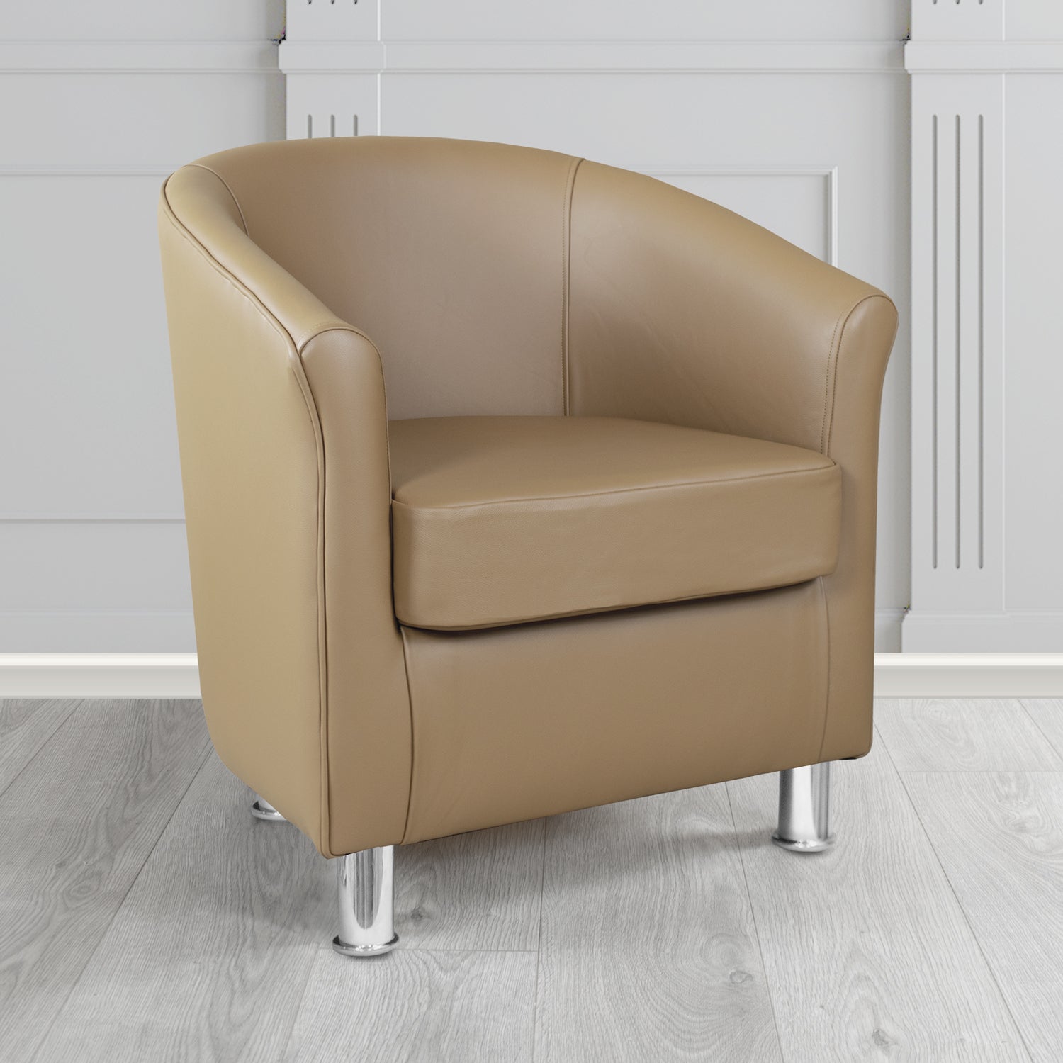 Como Tub Chair in Cristina Marrone Maximo Antimicrobial Crib 5 Contract Faux Leather