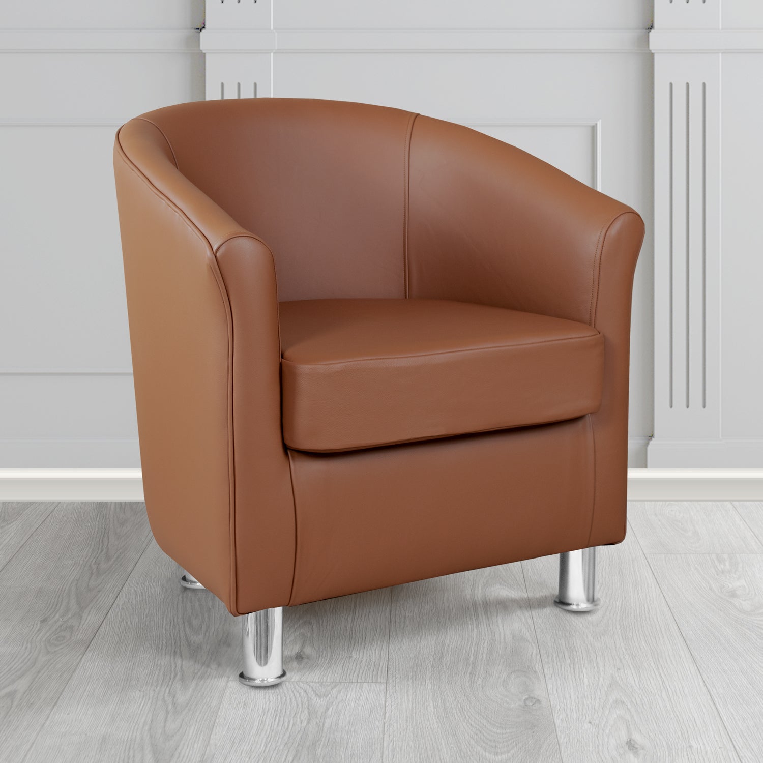Como Tub Chair in Cristina Marrone Maximo Antimicrobial Crib 5 Contract Faux Leather