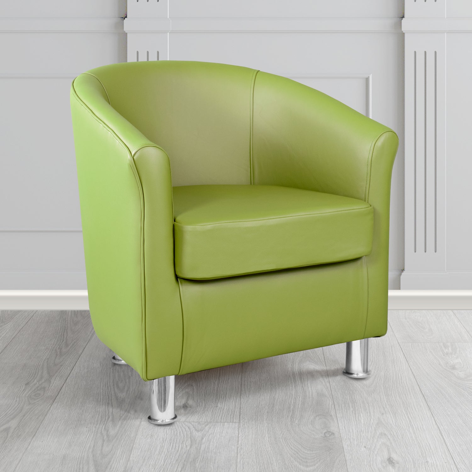 Como Tub Chair in Cristina Marrone Maximo Antimicrobial Crib 5 Contract Faux Leather
