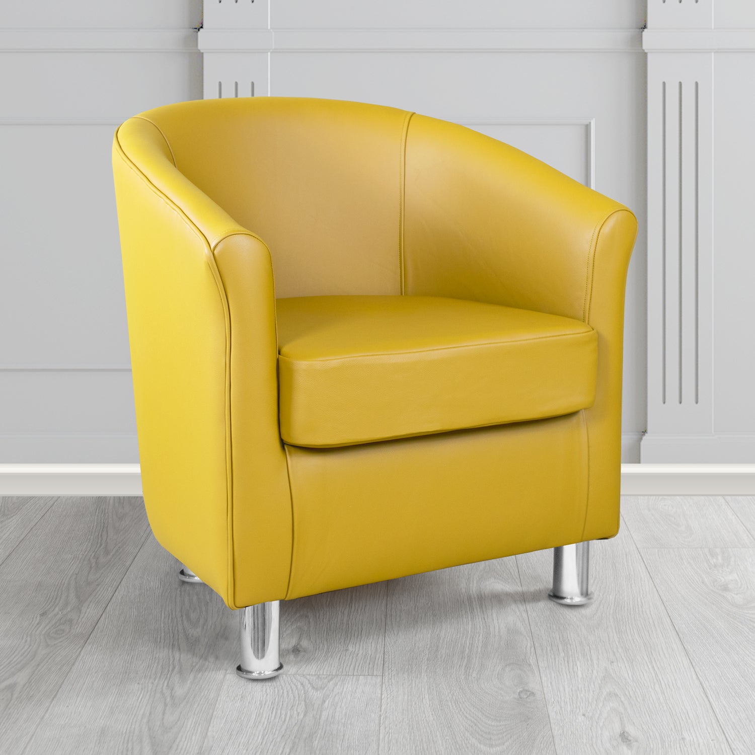 Como Tub Chair in Cristina Marrone Maximo Antimicrobial Crib 5 Contract Faux Leather
