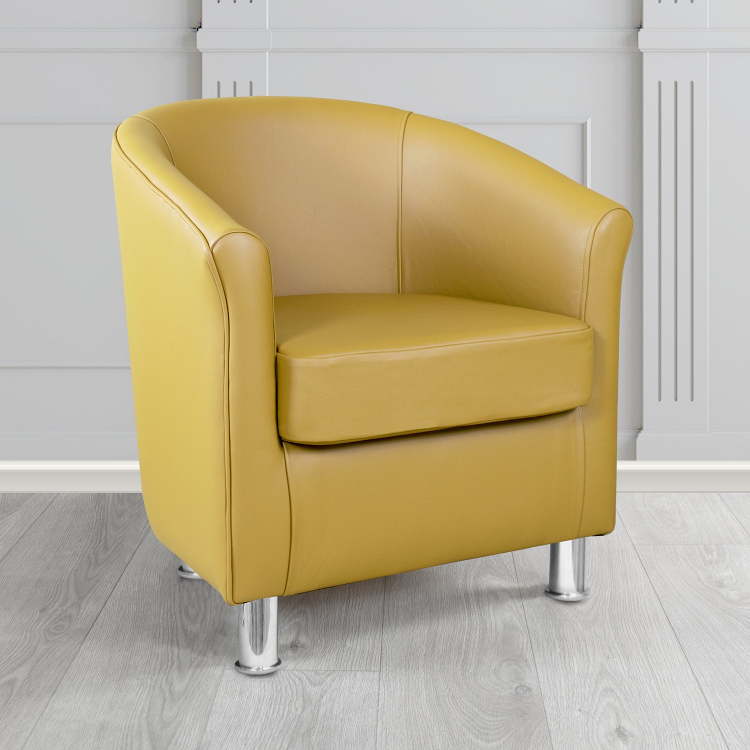 Como Tub Chair in Cristina Marrone Maximo Antimicrobial Crib 5 Contract Faux Leather