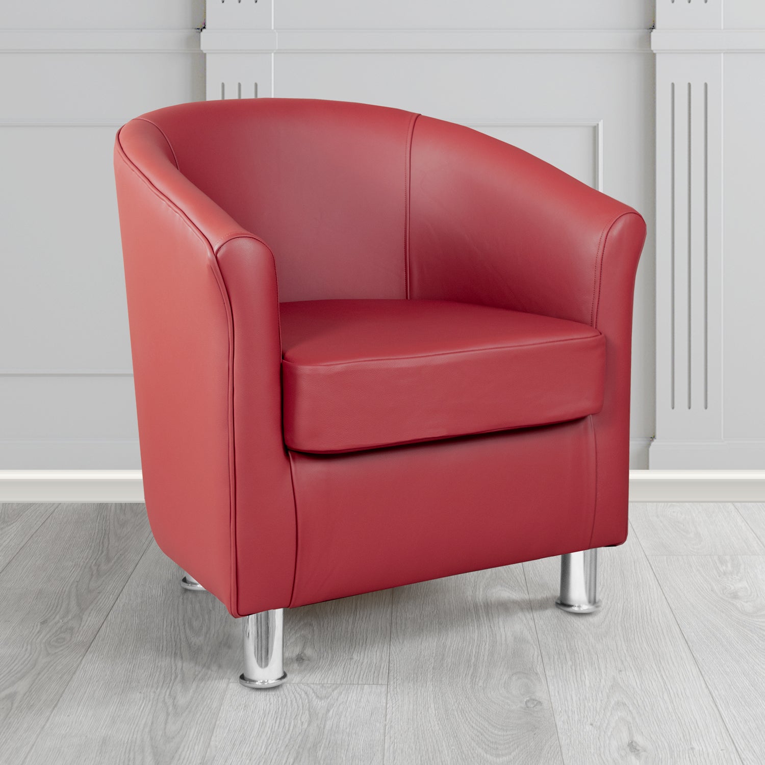 Como Tub Chair in Cristina Marrone Maximo Antimicrobial Crib 5 Contract Faux Leather