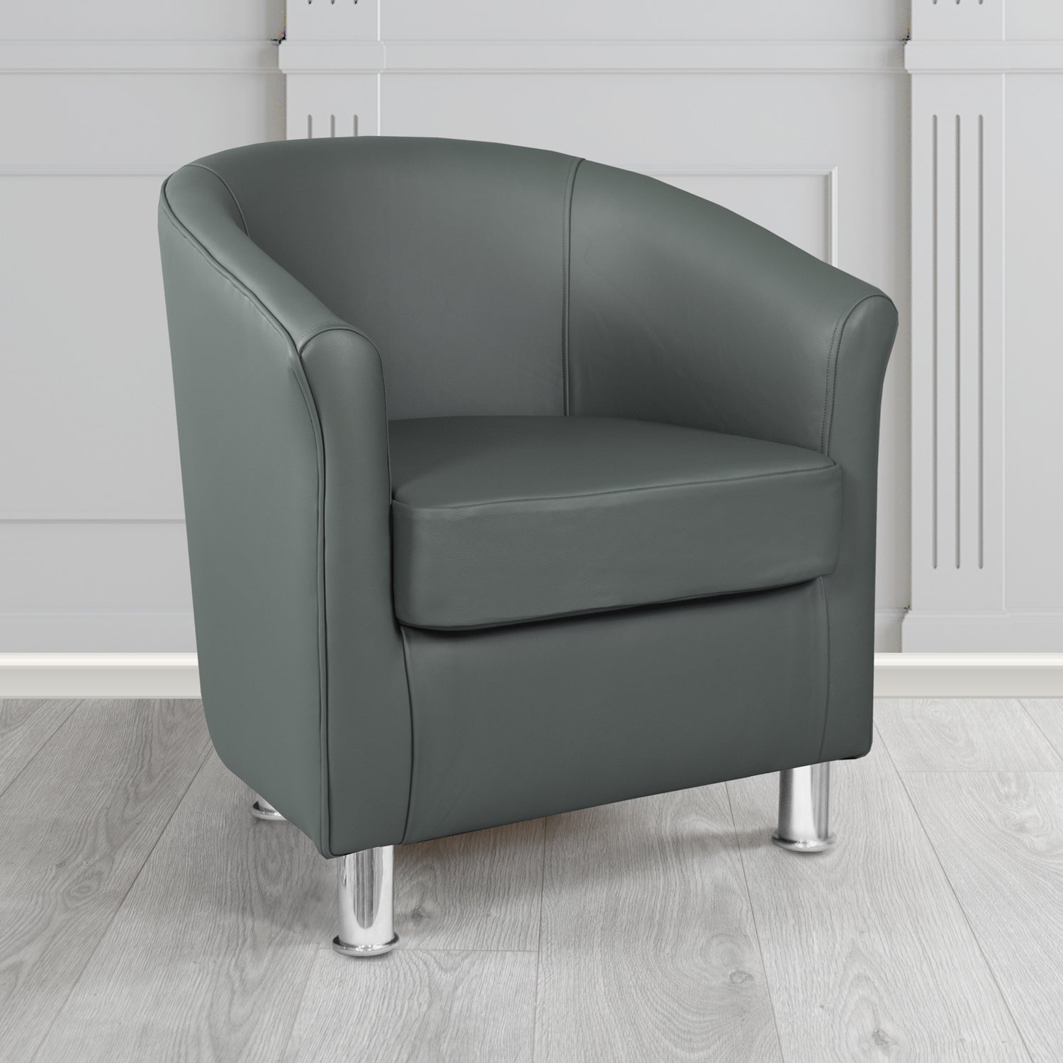 Como Tub Chair in Cristina Marrone Maximo Antimicrobial Crib 5 Contract Faux Leather