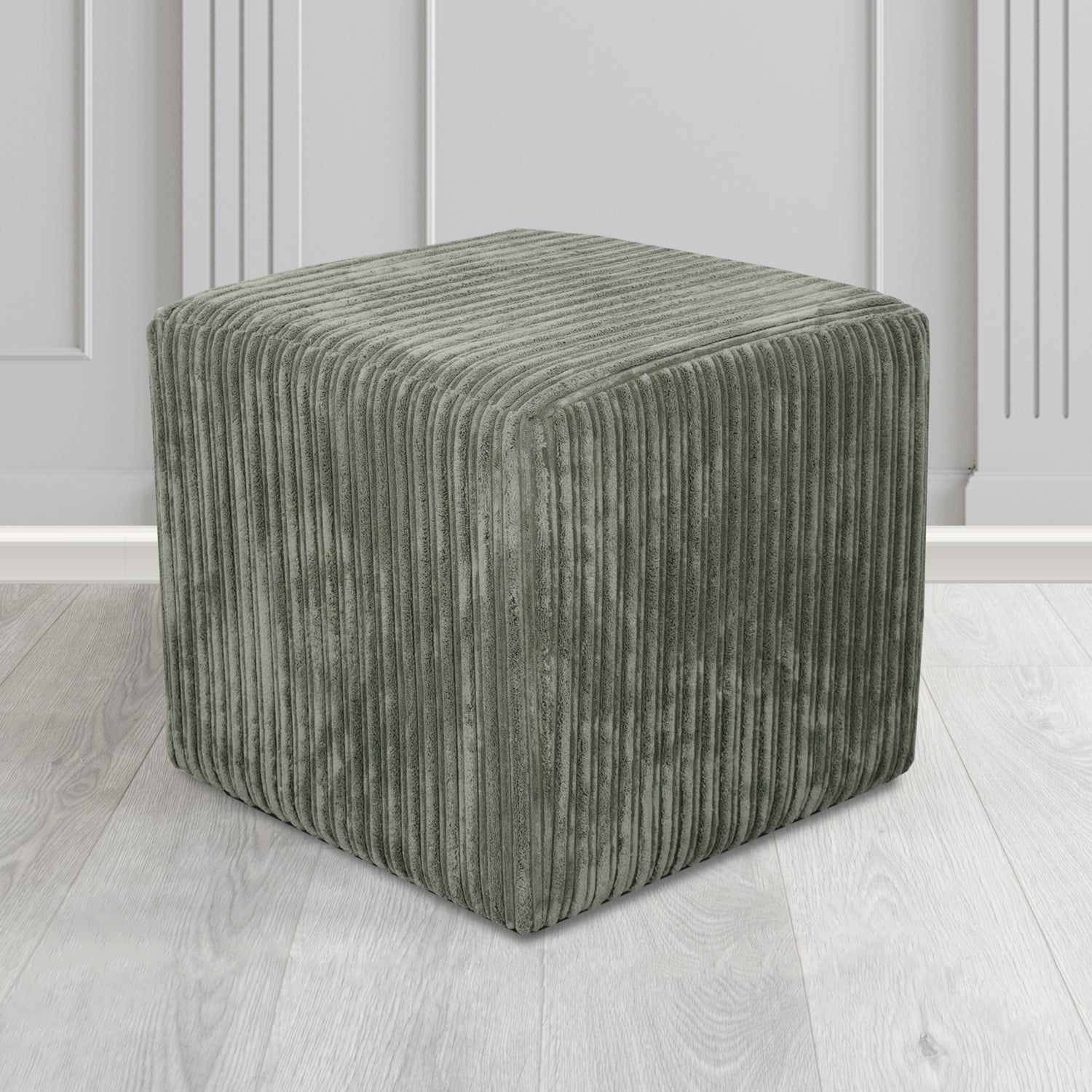 Paris Cube Footstool in Conway Plain Textured Fabric