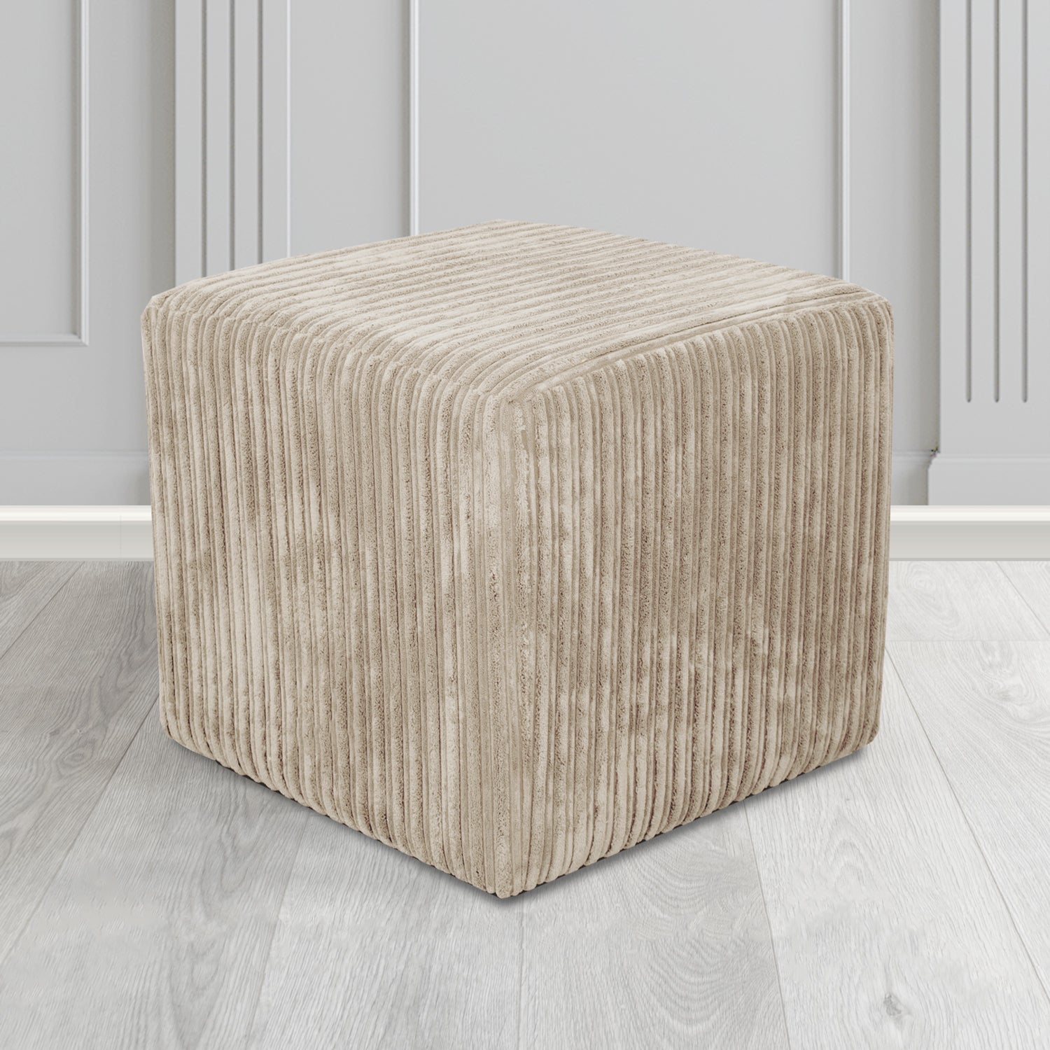 Paris Cube Footstool in Conway Plain Textured Fabric