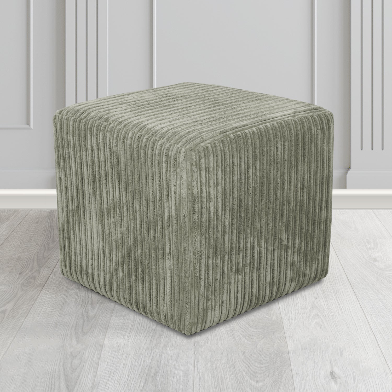 Paris Cube Footstool in Conway Plain Textured Fabric