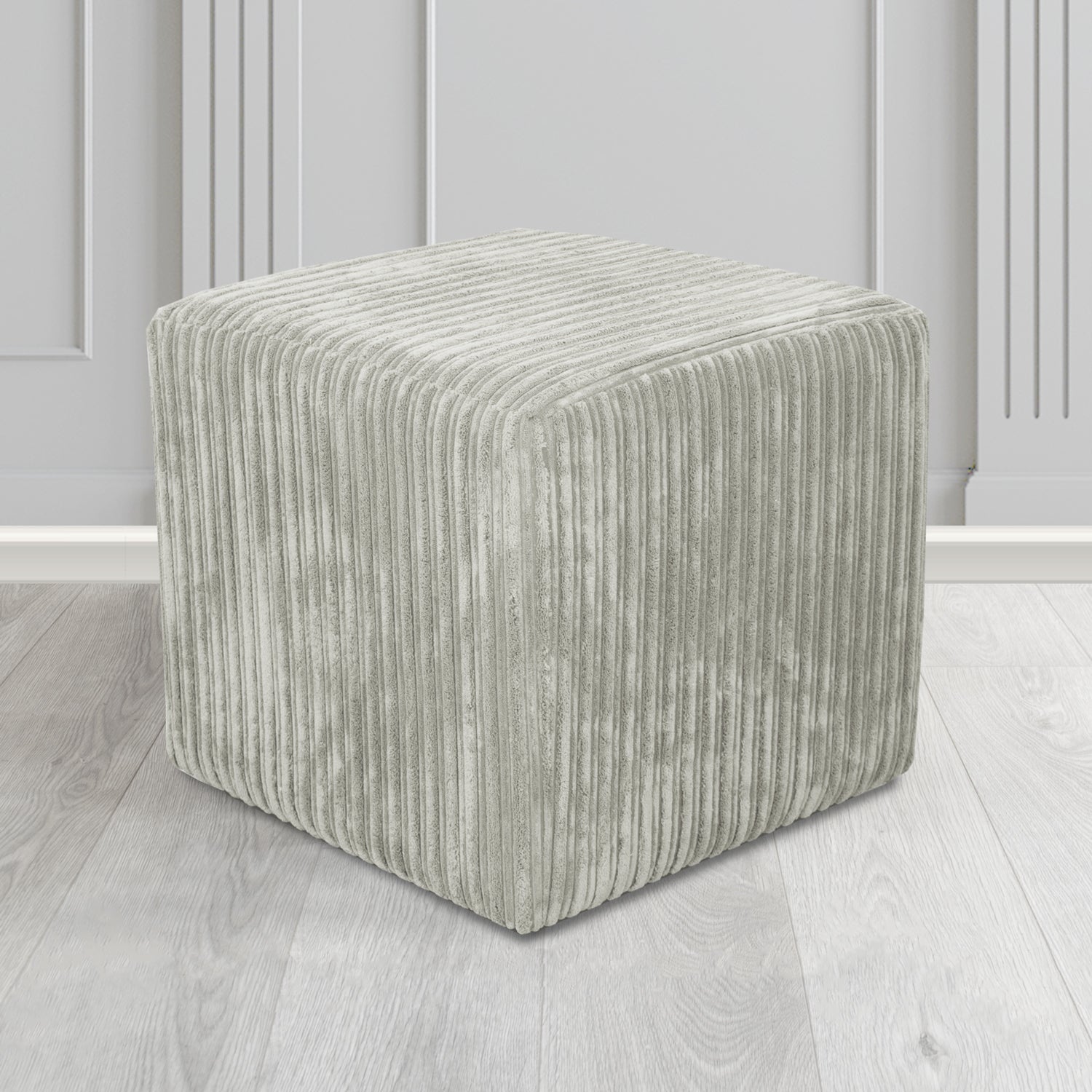 Paris Cube Footstool in Conway Plain Textured Fabric