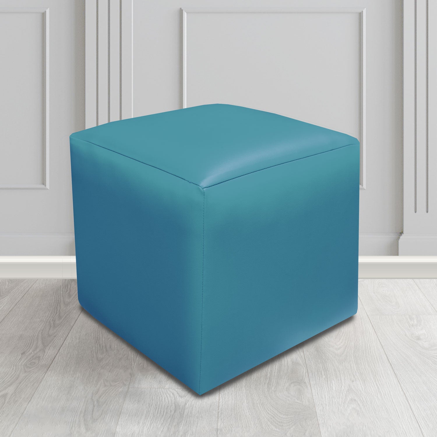 Paris Cube Footstool in Just Colour Crib 5 Faux Leather