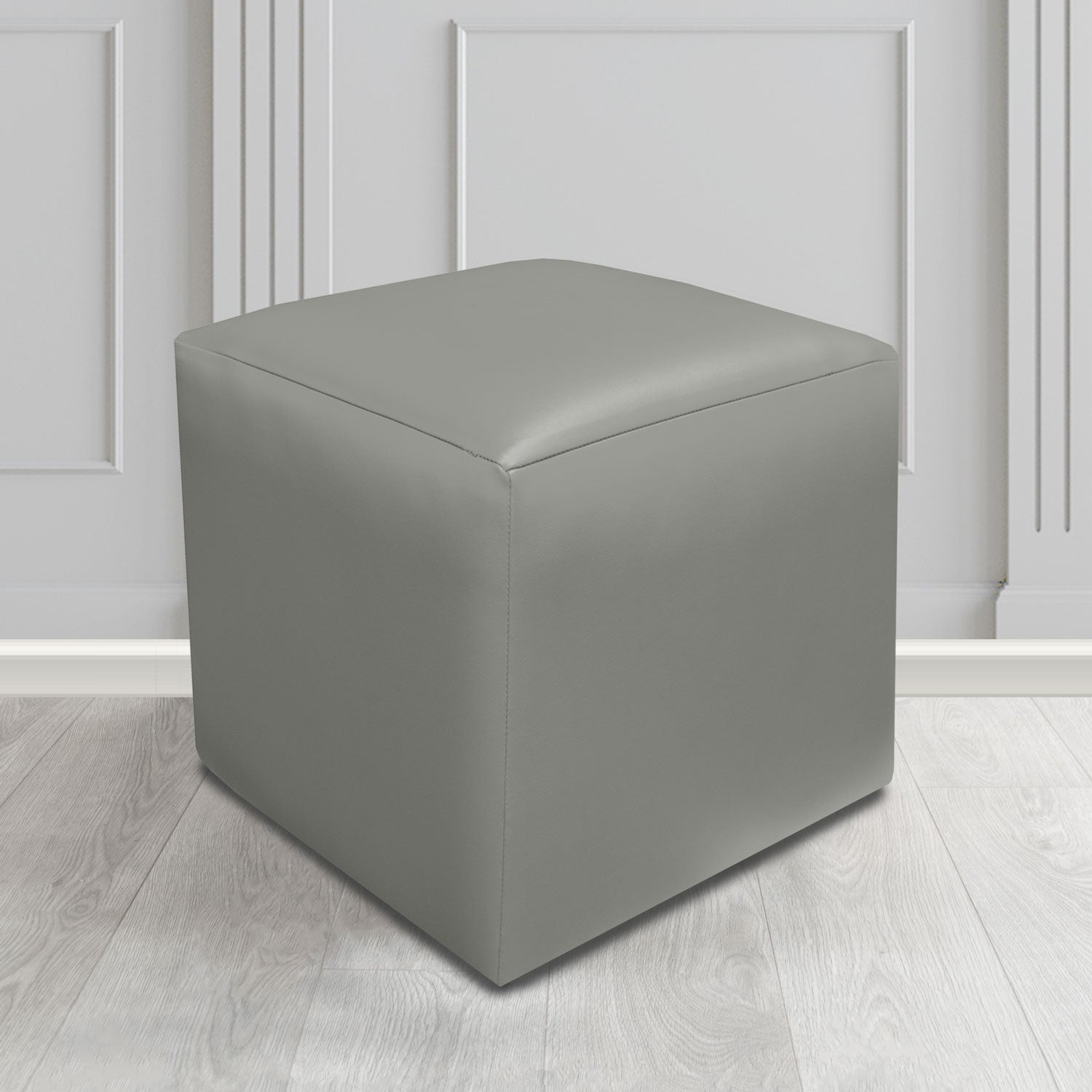 Paris Cube Footstool in Just Colour Crib 5 Faux Leather