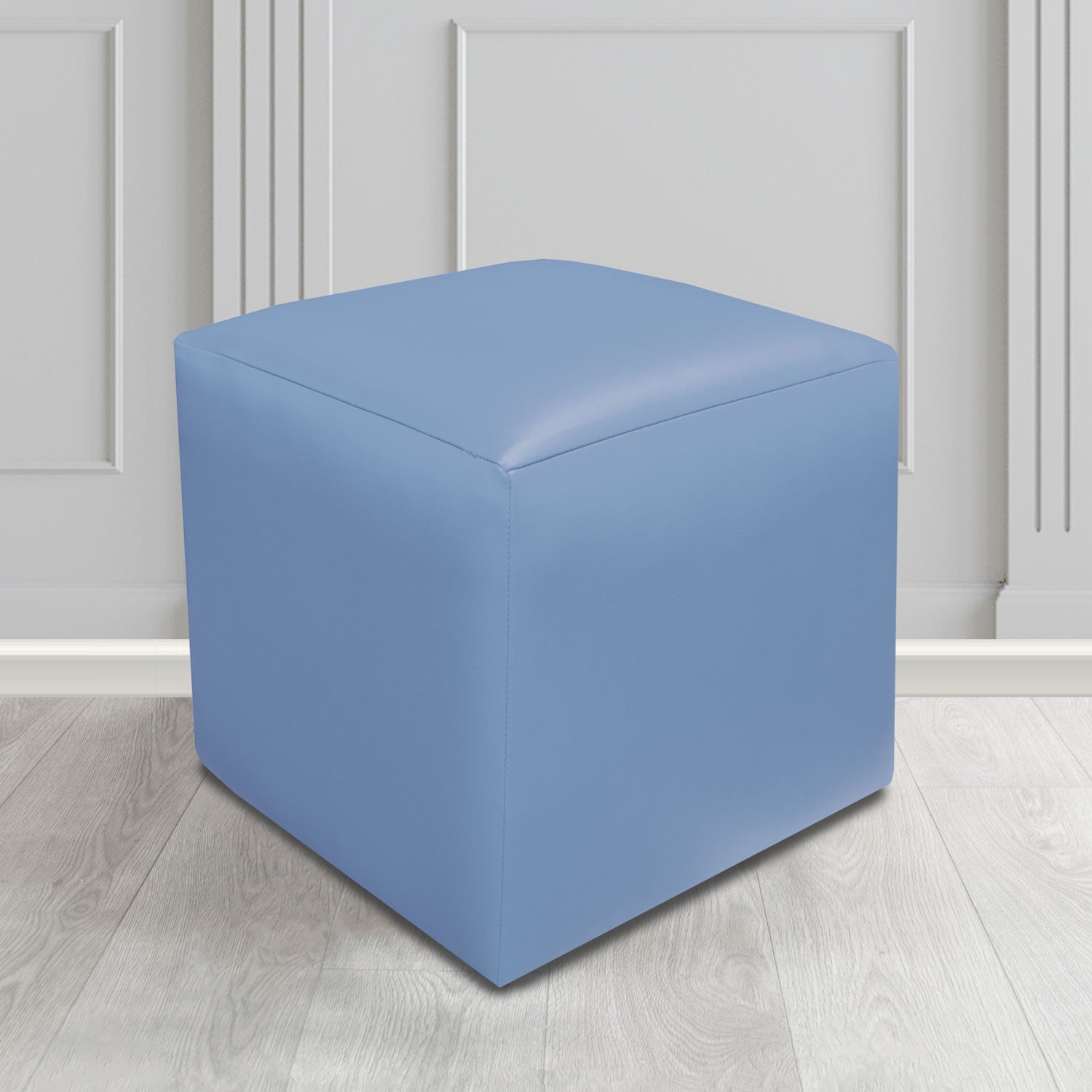 Paris Cube Footstool in Just Colour Crib 5 Faux Leather