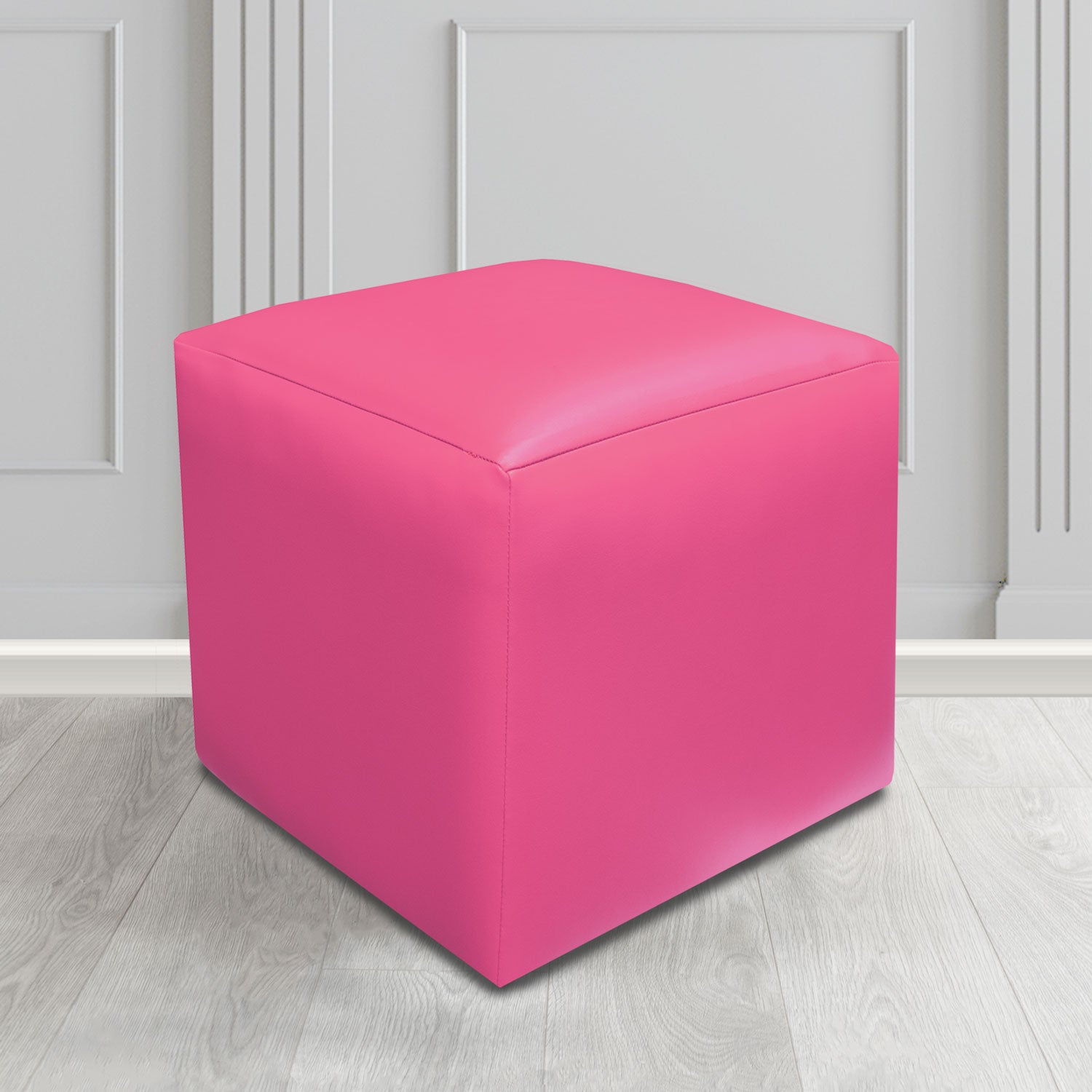 Paris Cube Footstool in Just Colour Crib 5 Faux Leather