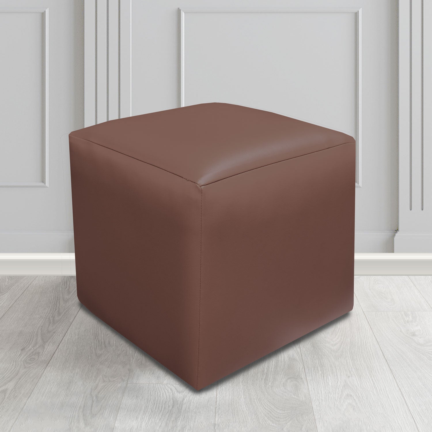 Paris Cube Footstool in Just Colour Crib 5 Faux Leather