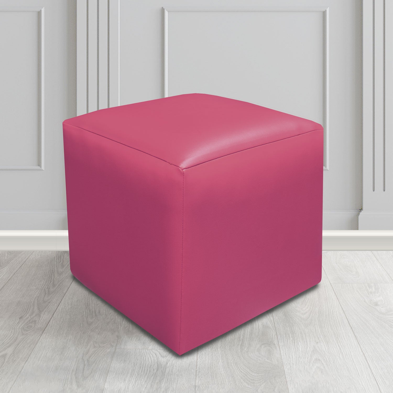 Paris Cube Footstool in Just Colour Crib 5 Faux Leather