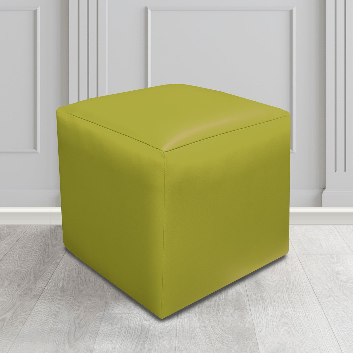 Paris Cube Footstool in Just Colour Crib 5 Faux Leather
