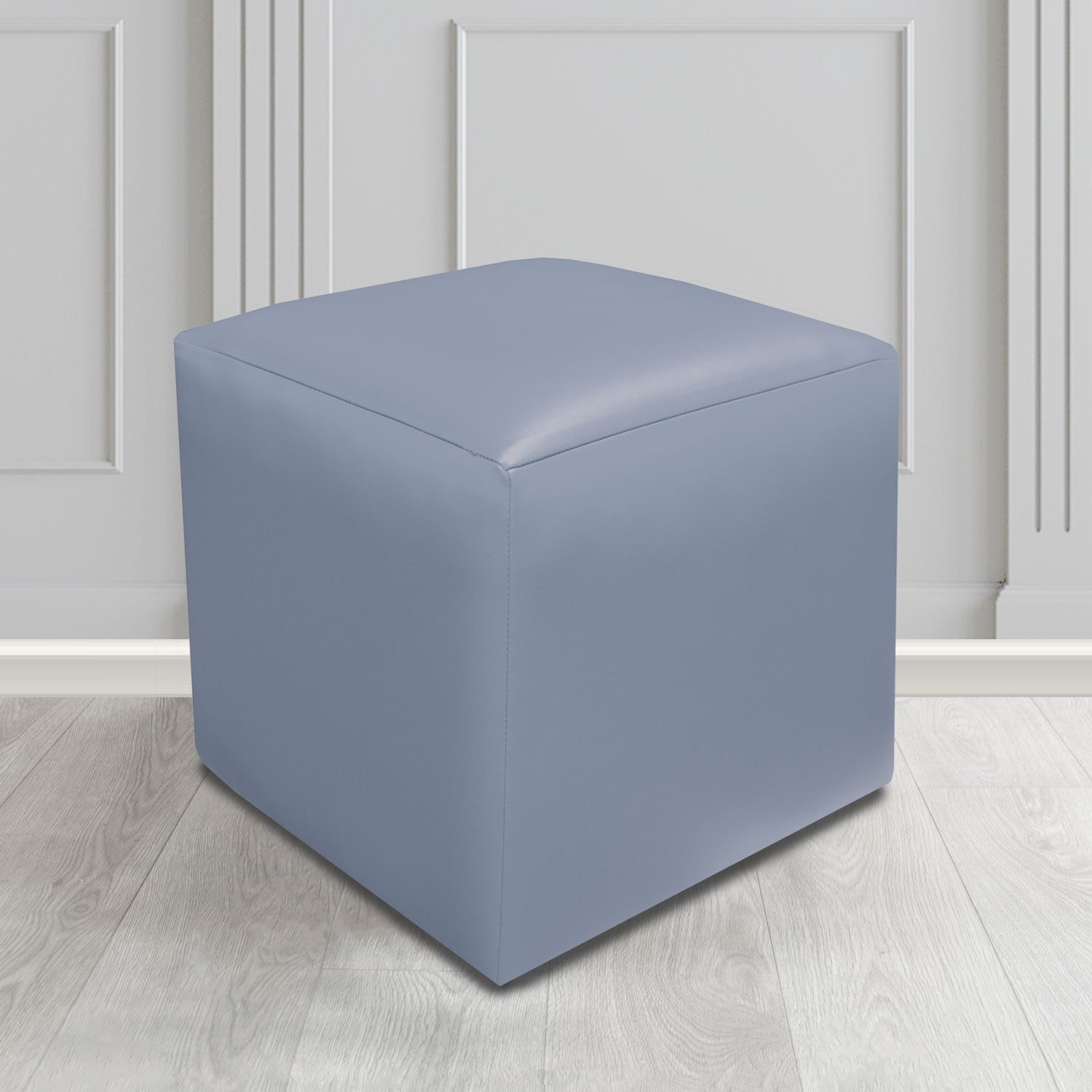 Paris Cube Footstool in Just Colour Crib 5 Faux Leather