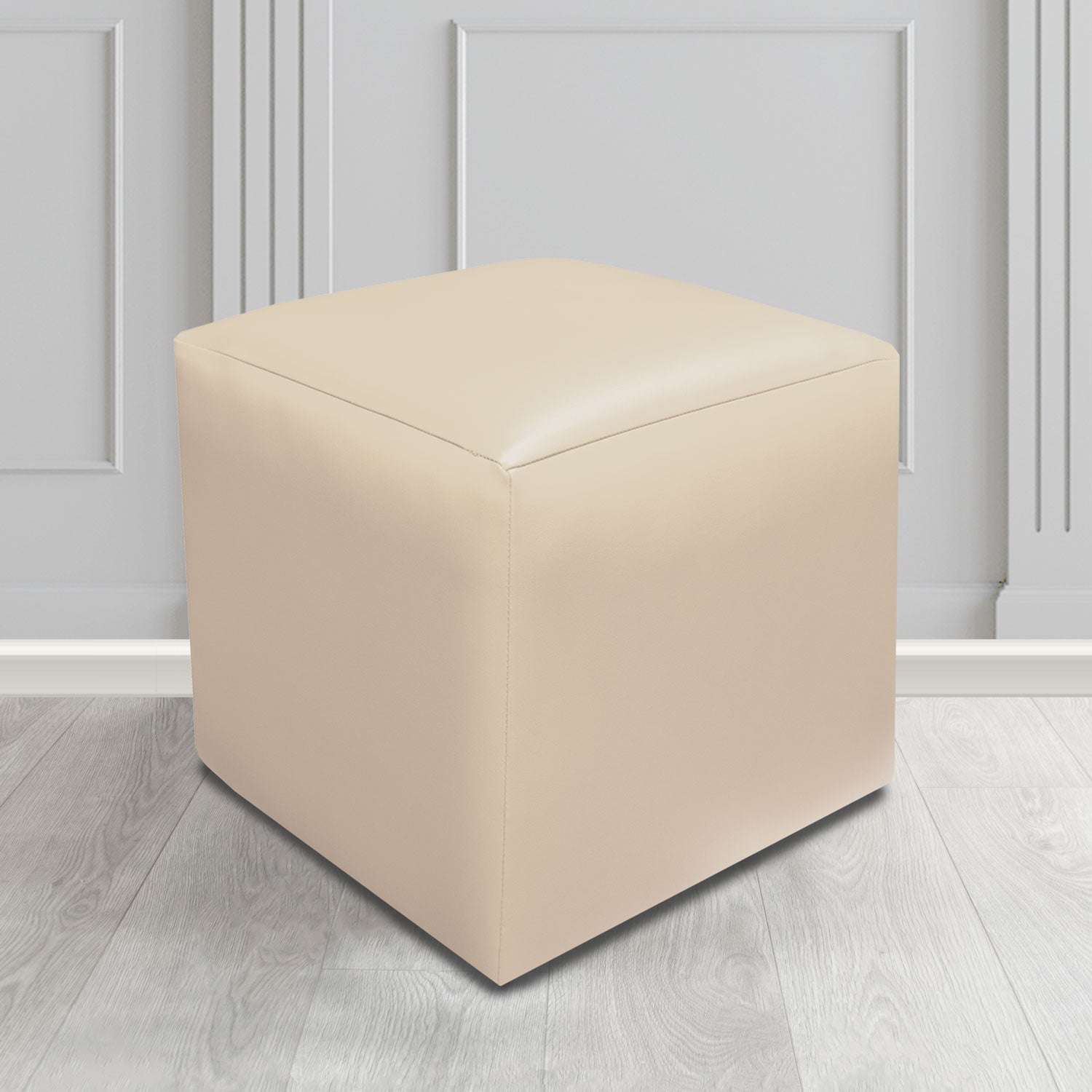 Paris Cube Footstool in Just Colour Crib 5 Faux Leather