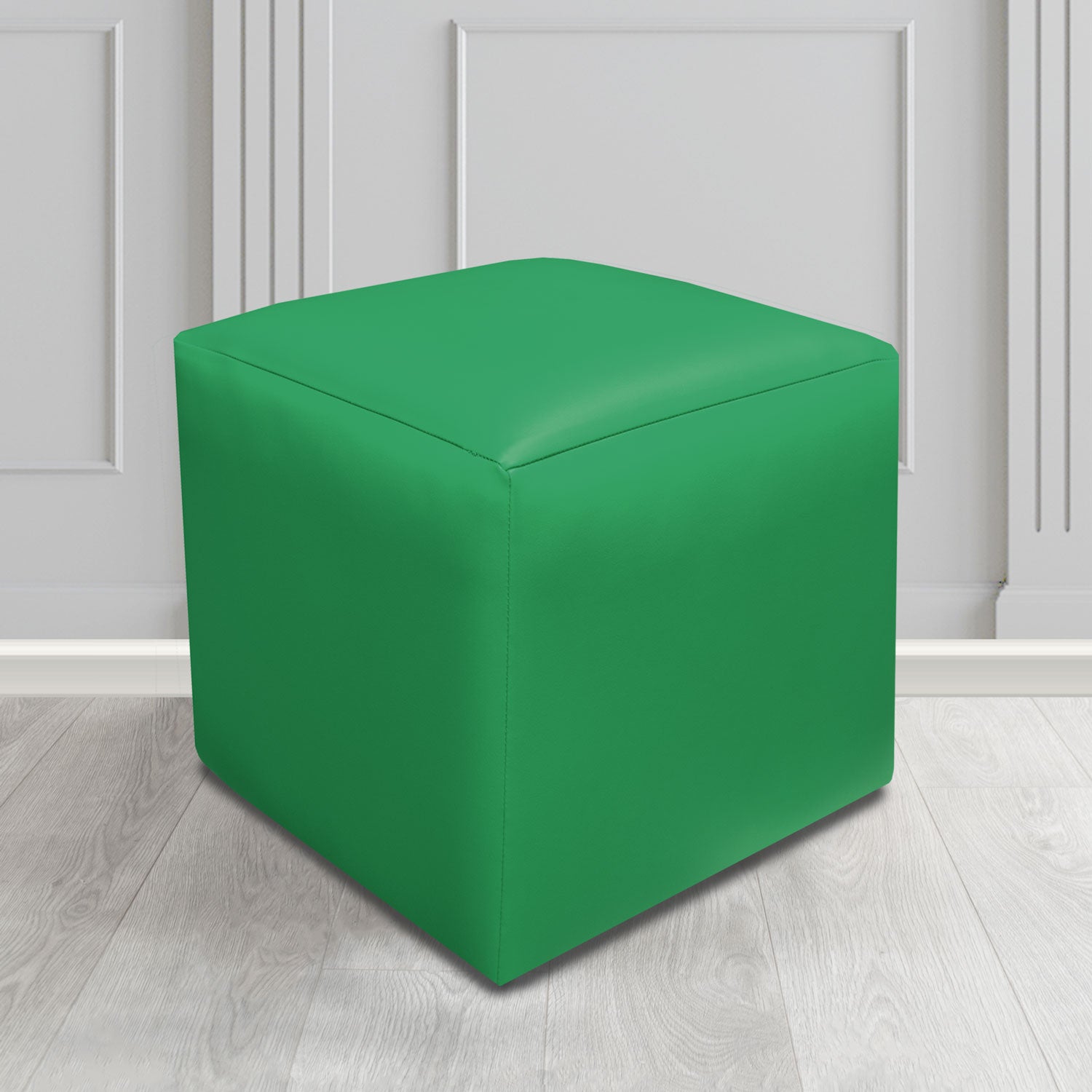 Paris Cube Footstool in Just Colour Crib 5 Faux Leather