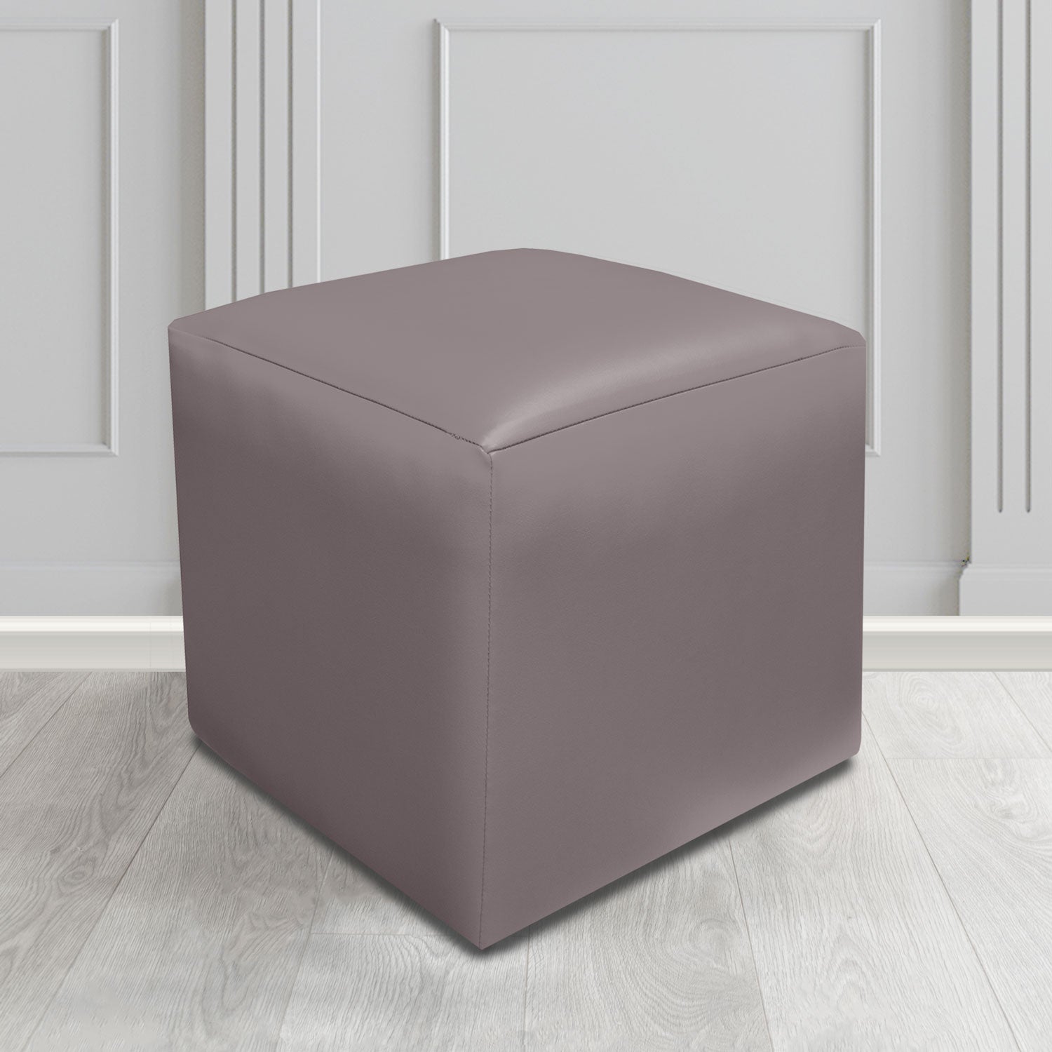 Paris Cube Footstool in Just Colour Crib 5 Faux Leather