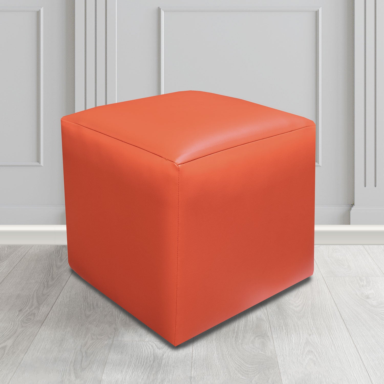 Paris Cube Footstool in Just Colour Crib 5 Faux Leather