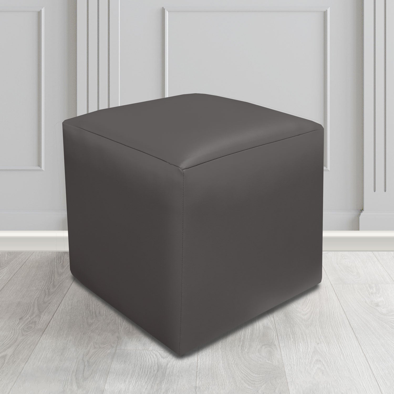 Paris Cube Footstool in Just Colour Crib 5 Faux Leather