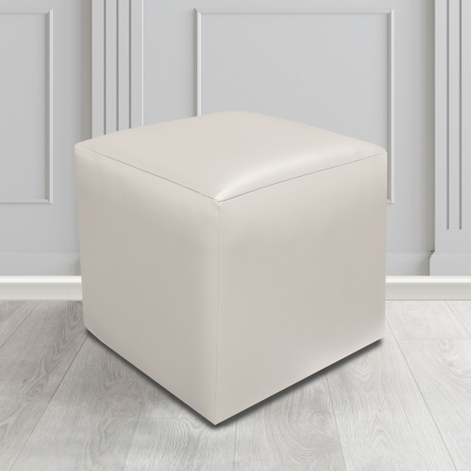Paris Cube Footstool in Just Colour Crib 5 Faux Leather