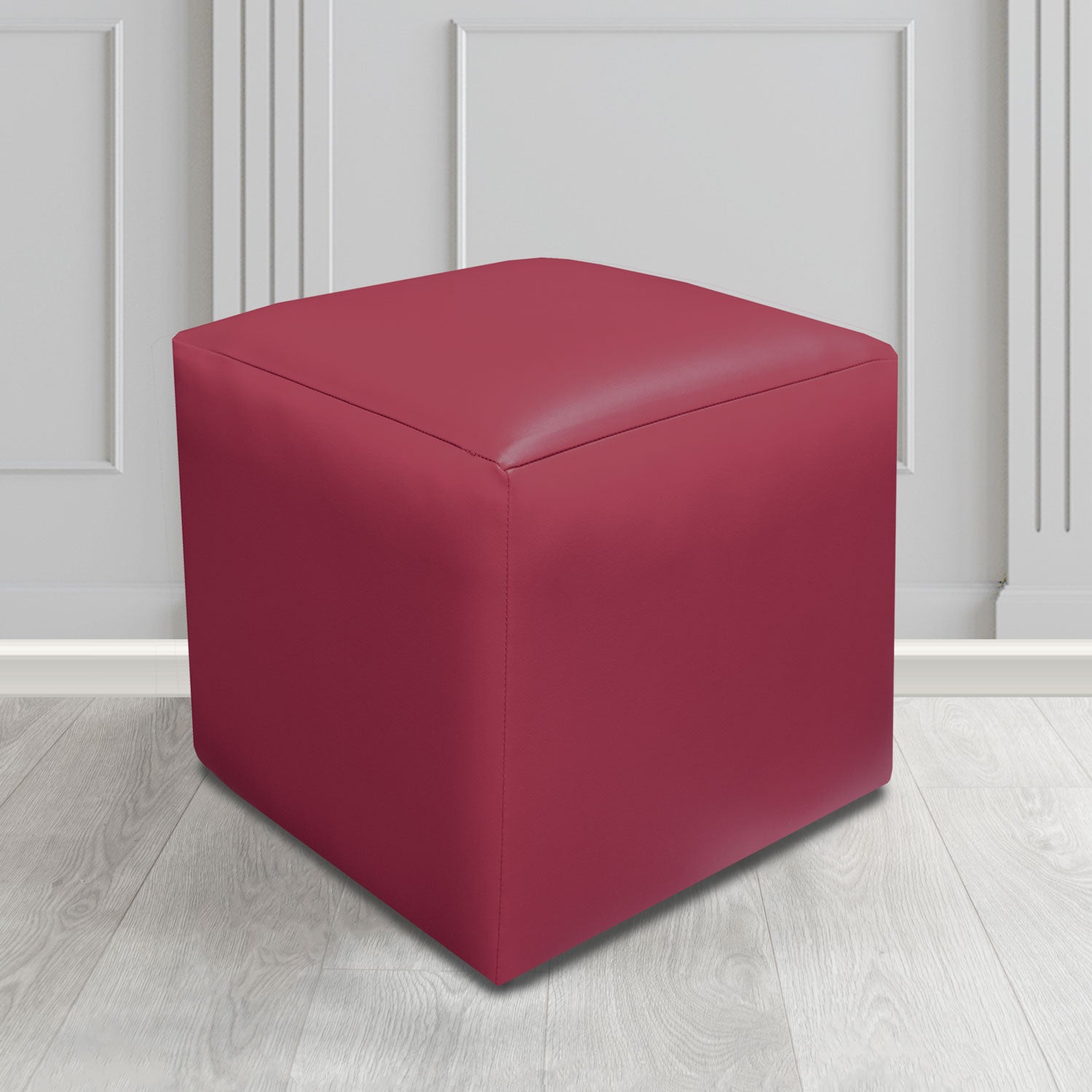 Paris Cube Footstool in Just Colour Crib 5 Faux Leather