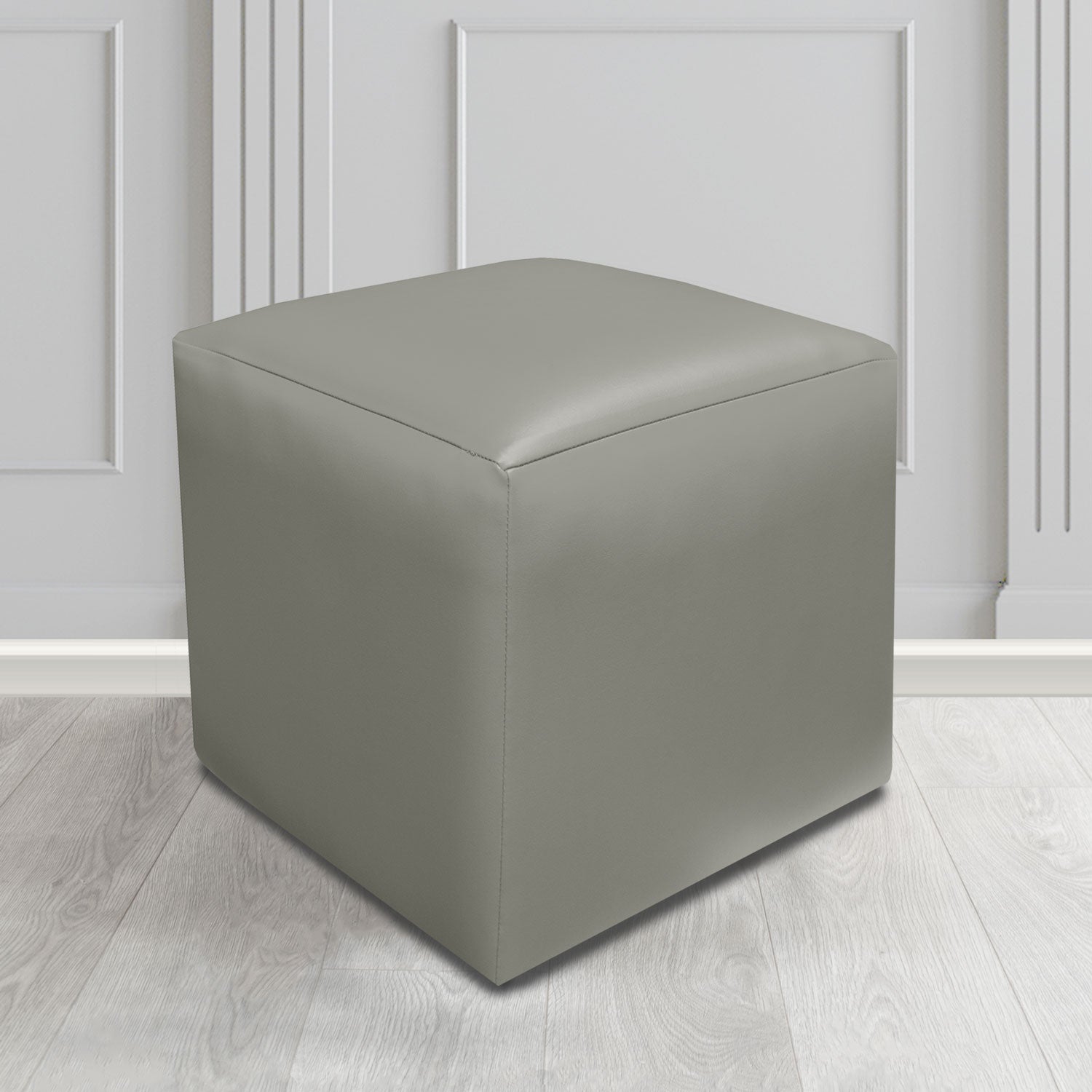 Paris Cube Footstool in Just Colour Crib 5 Faux Leather