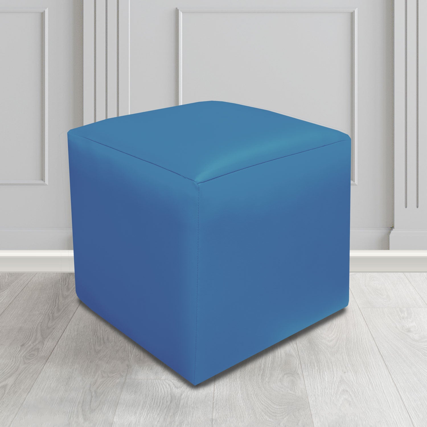 Paris Cube Footstool in Just Colour Crib 5 Faux Leather
