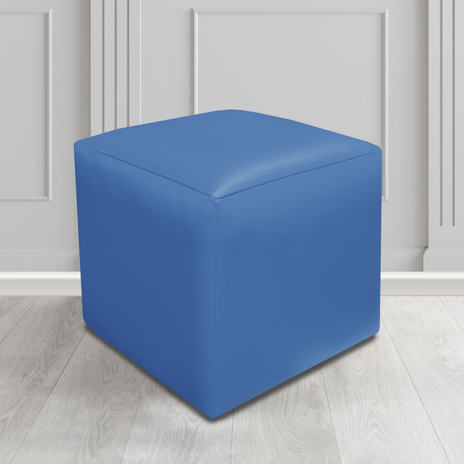 Paris Cube Footstool in Just Colour Crib 5 Faux Leather