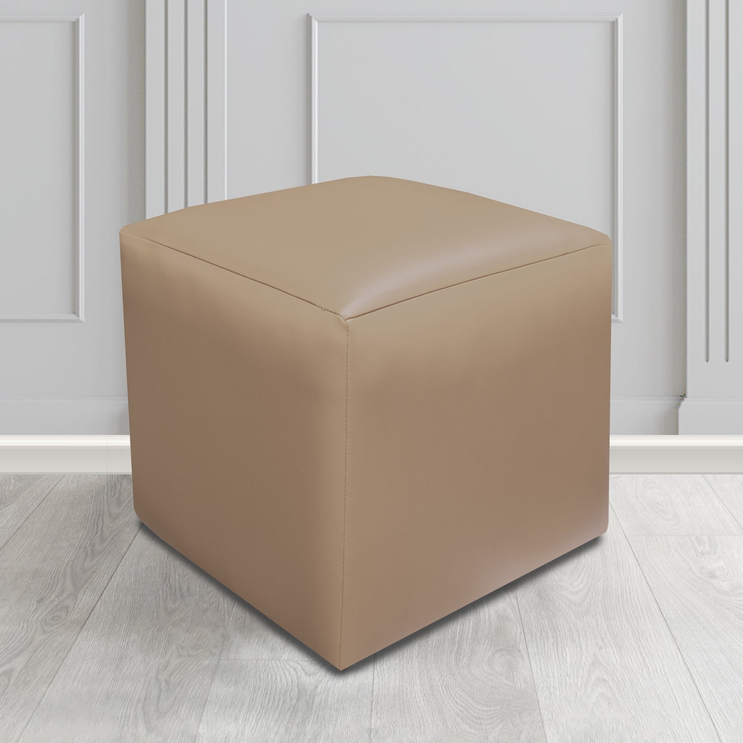 Paris Cube Footstool in Just Colour Crib 5 Faux Leather