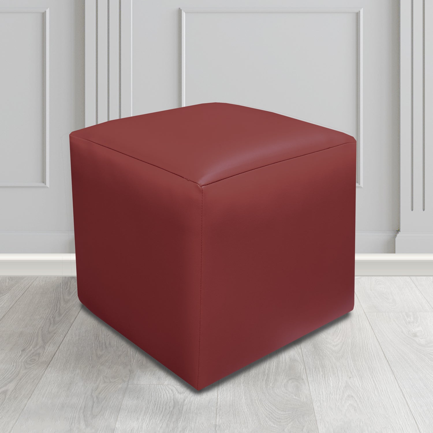 Paris Cube Footstool in Just Colour Crib 5 Faux Leather