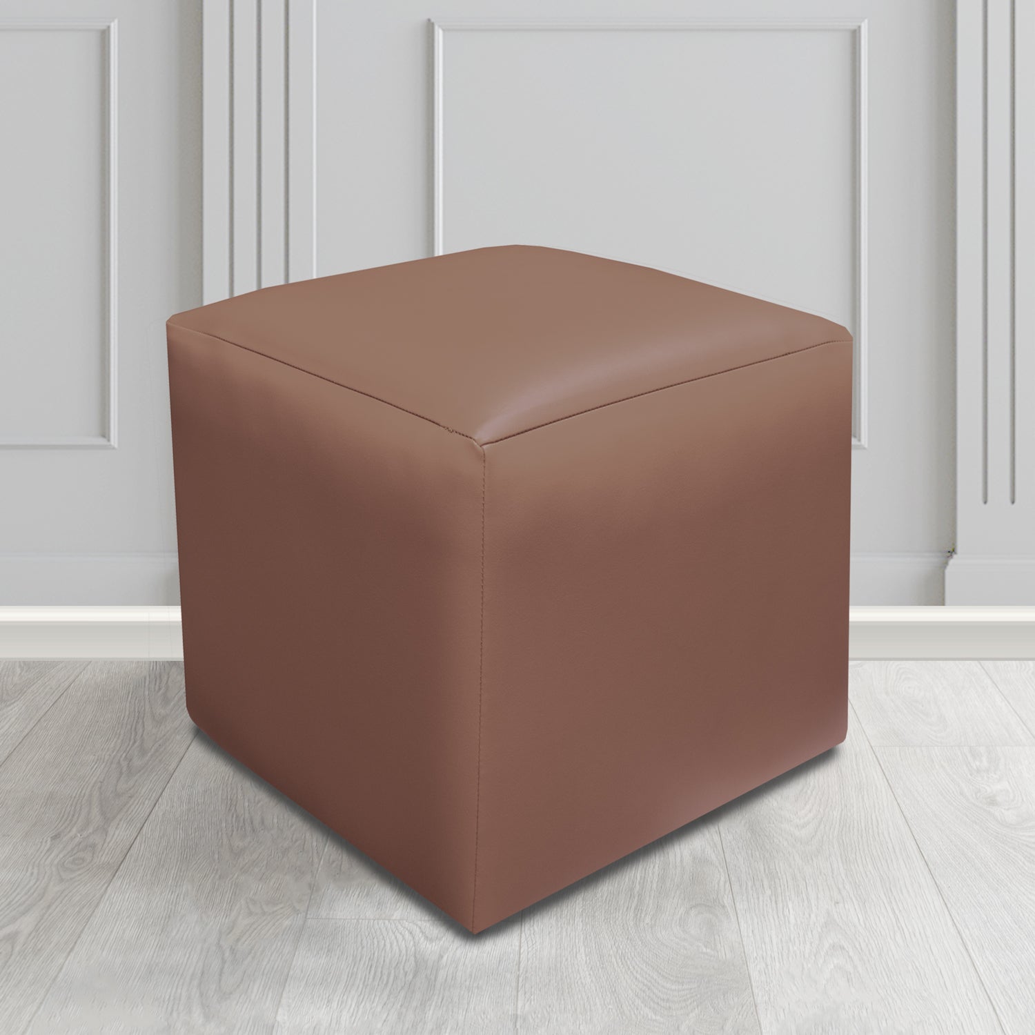 Paris Cube Footstool in Just Colour Crib 5 Faux Leather