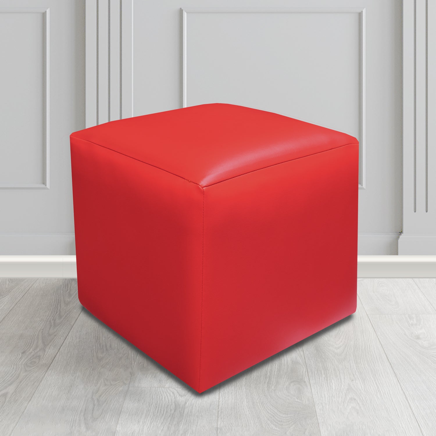 Paris Cube Footstool in Just Colour Crib 5 Faux Leather