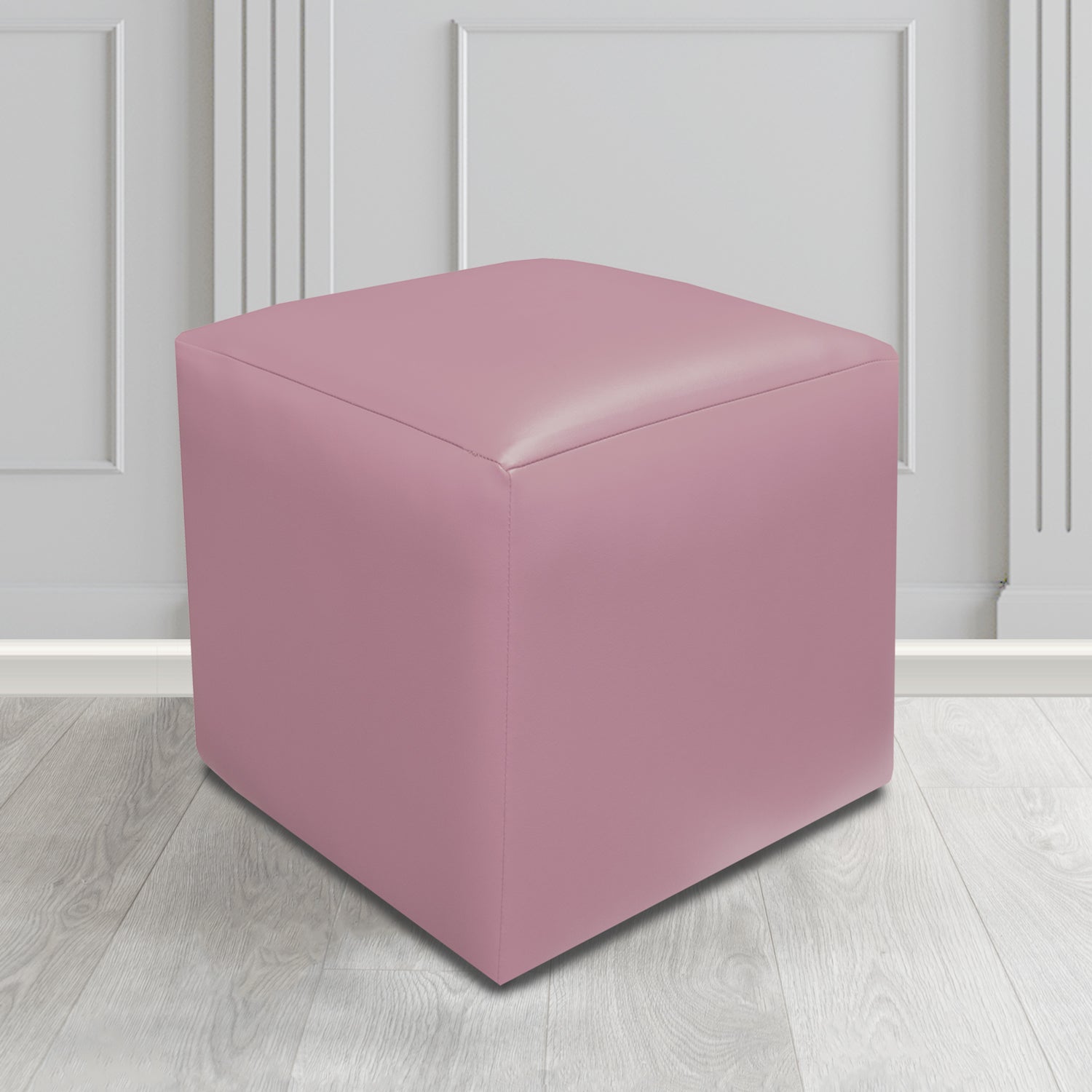 Paris Cube Footstool in Just Colour Crib 5 Faux Leather