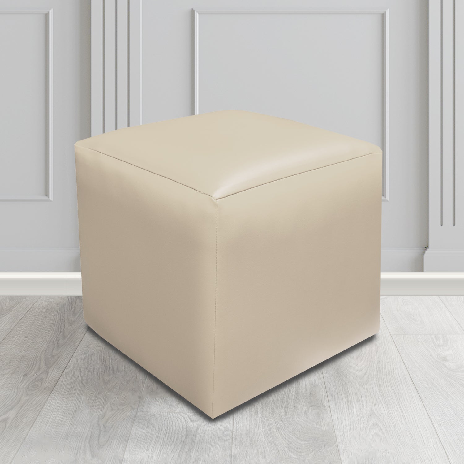 Paris Cube Footstool in Just Colour Crib 5 Faux Leather