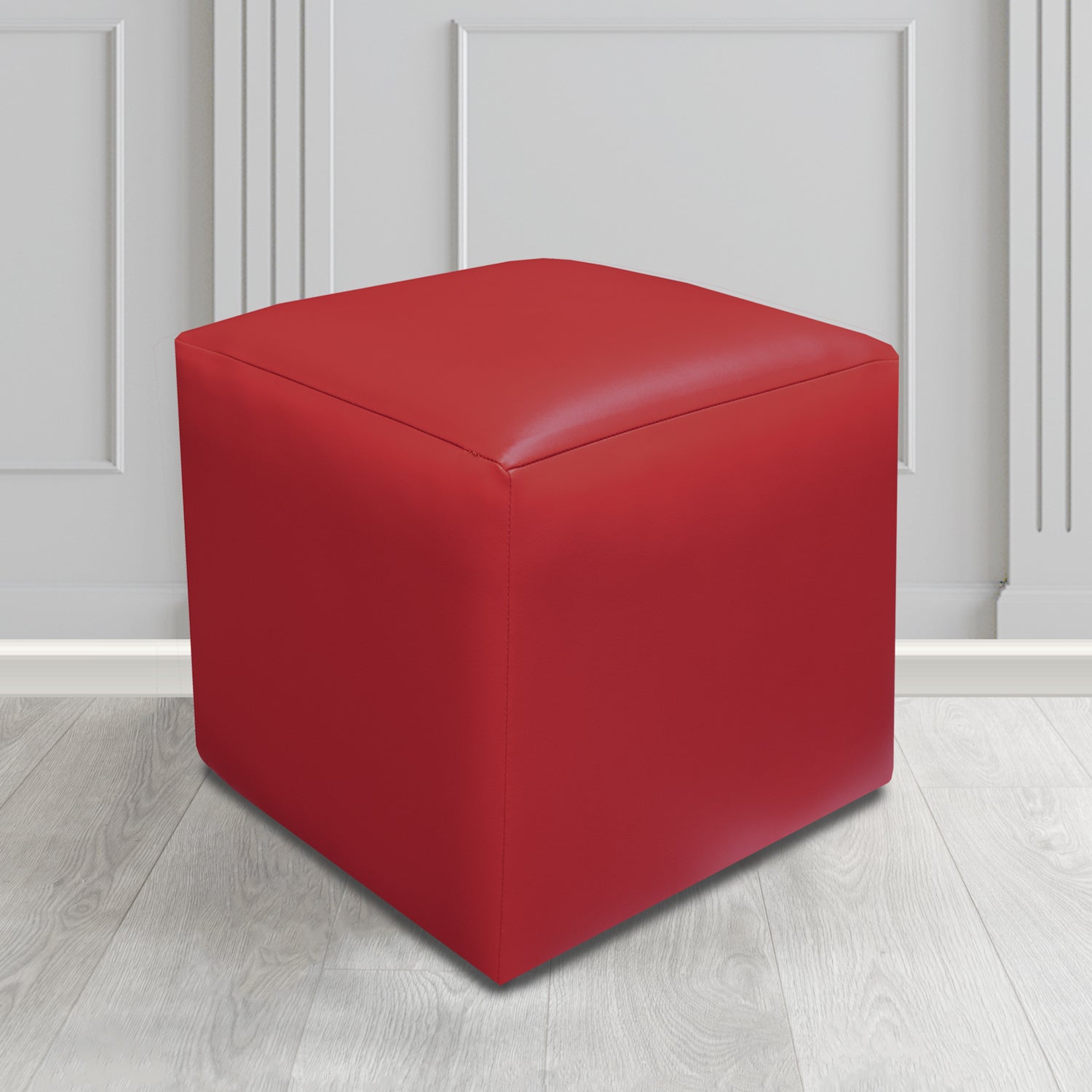 Paris Cube Footstool in Just Colour Crib 5 Faux Leather