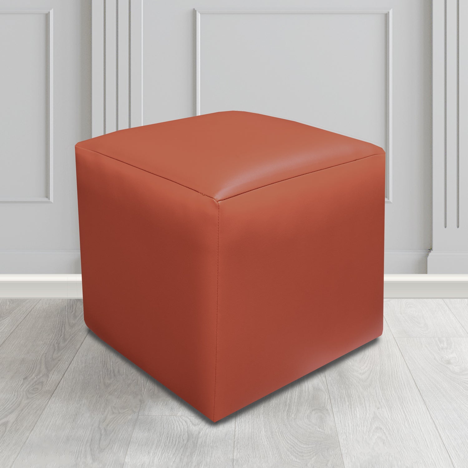 Paris Cube Footstool in Just Colour Crib 5 Faux Leather