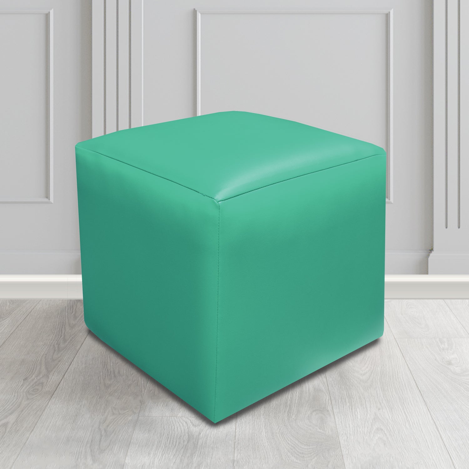 Paris Cube Footstool in Just Colour Crib 5 Faux Leather