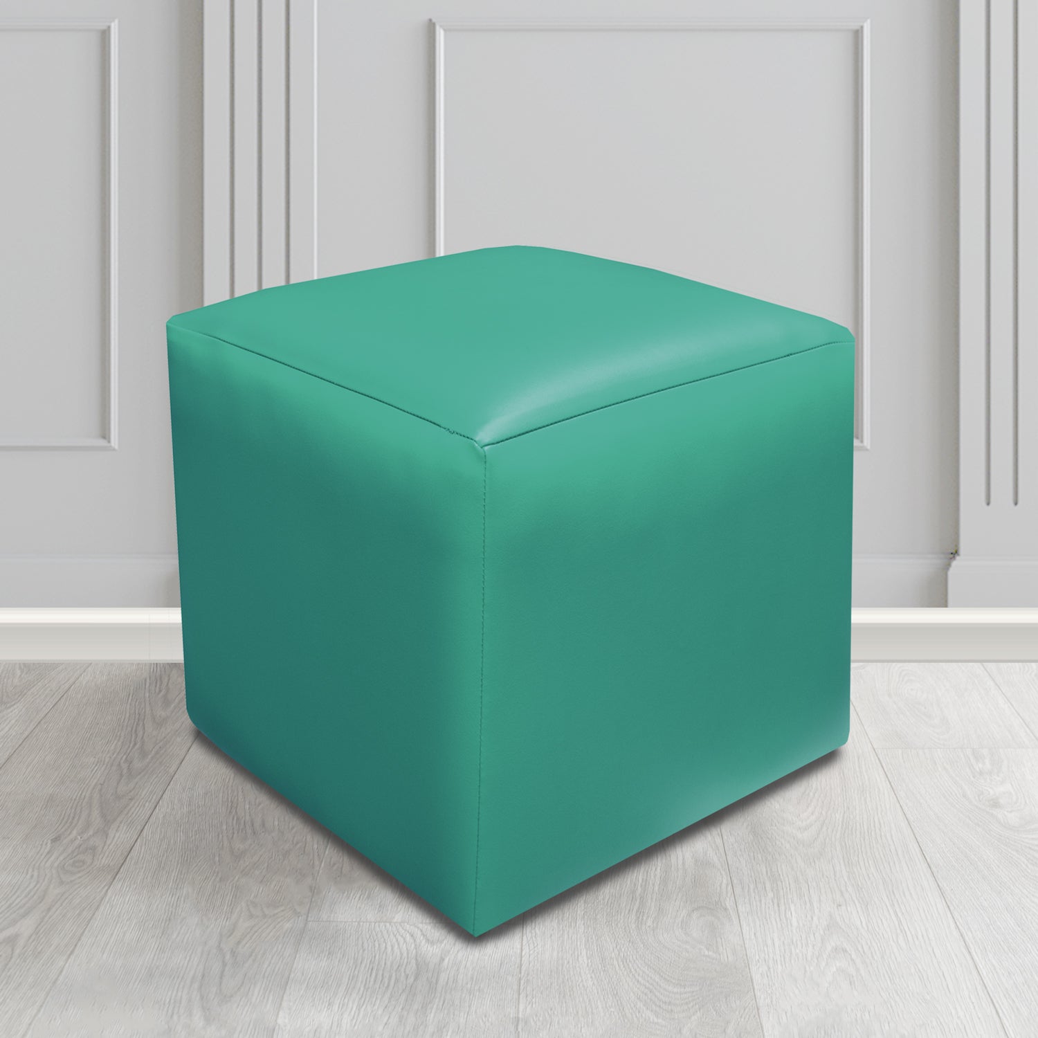 Paris Cube Footstool in Just Colour Crib 5 Faux Leather