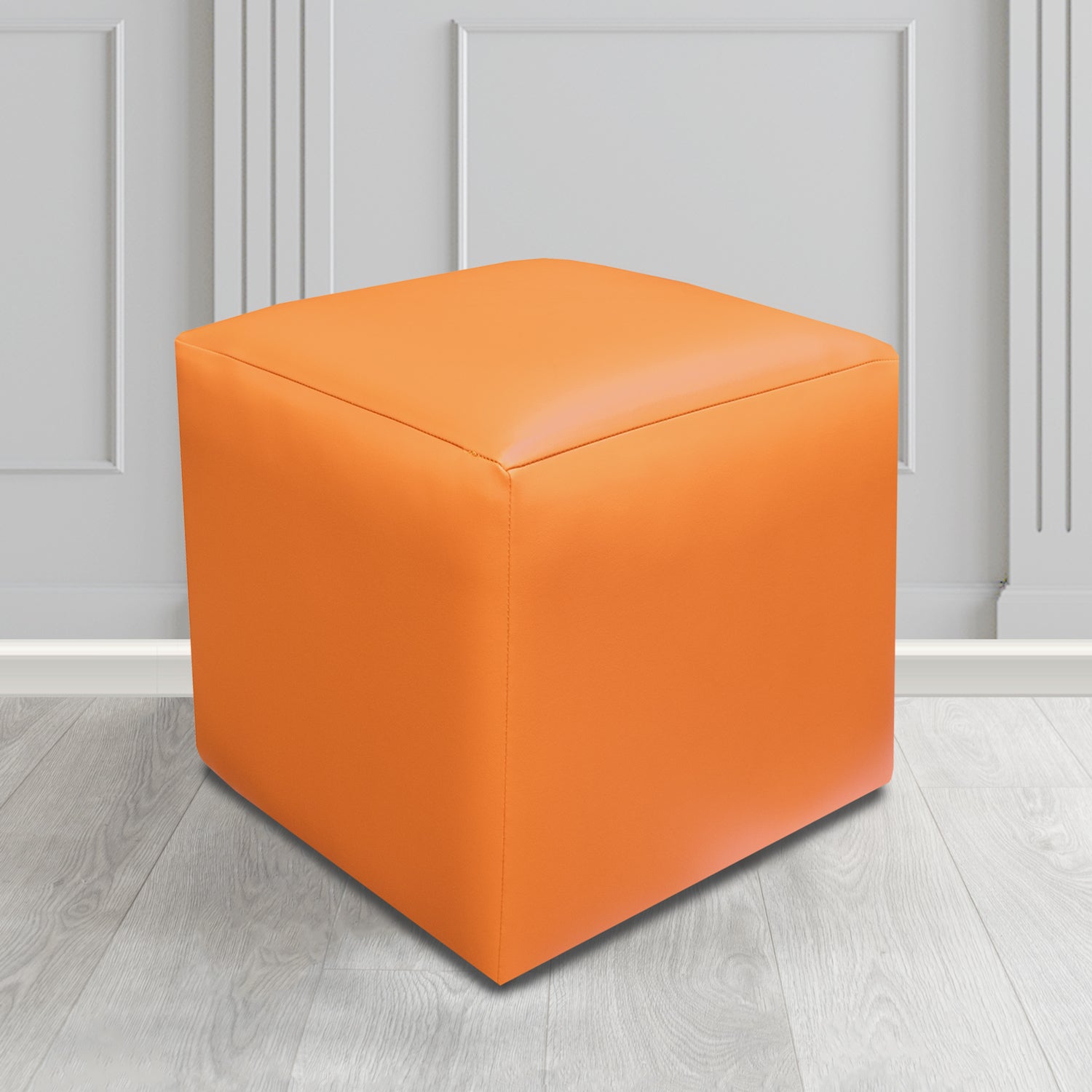 Paris Cube Footstool in Just Colour Crib 5 Faux Leather