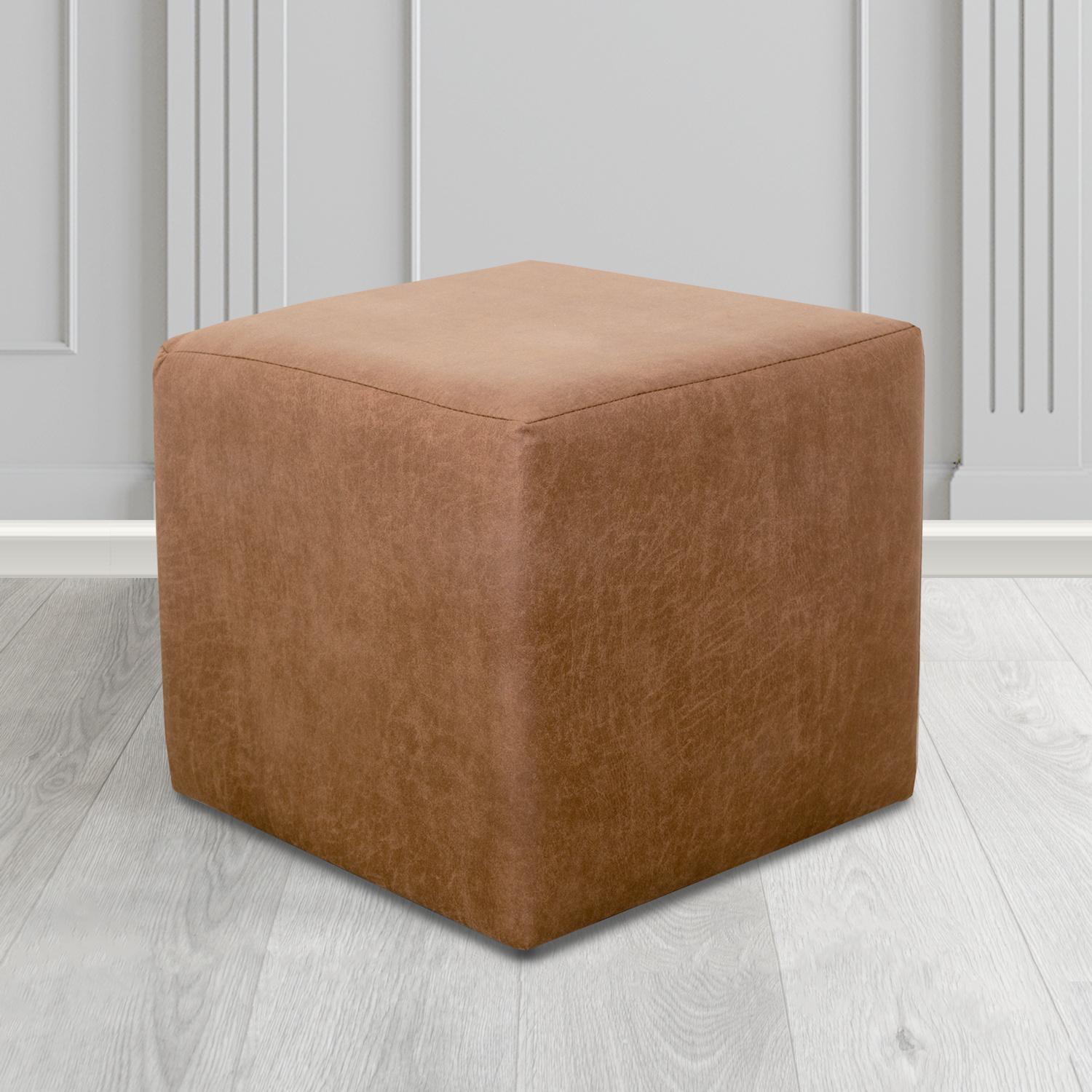 Paris Cube Footstool in Tubz Nevada Faux Leather